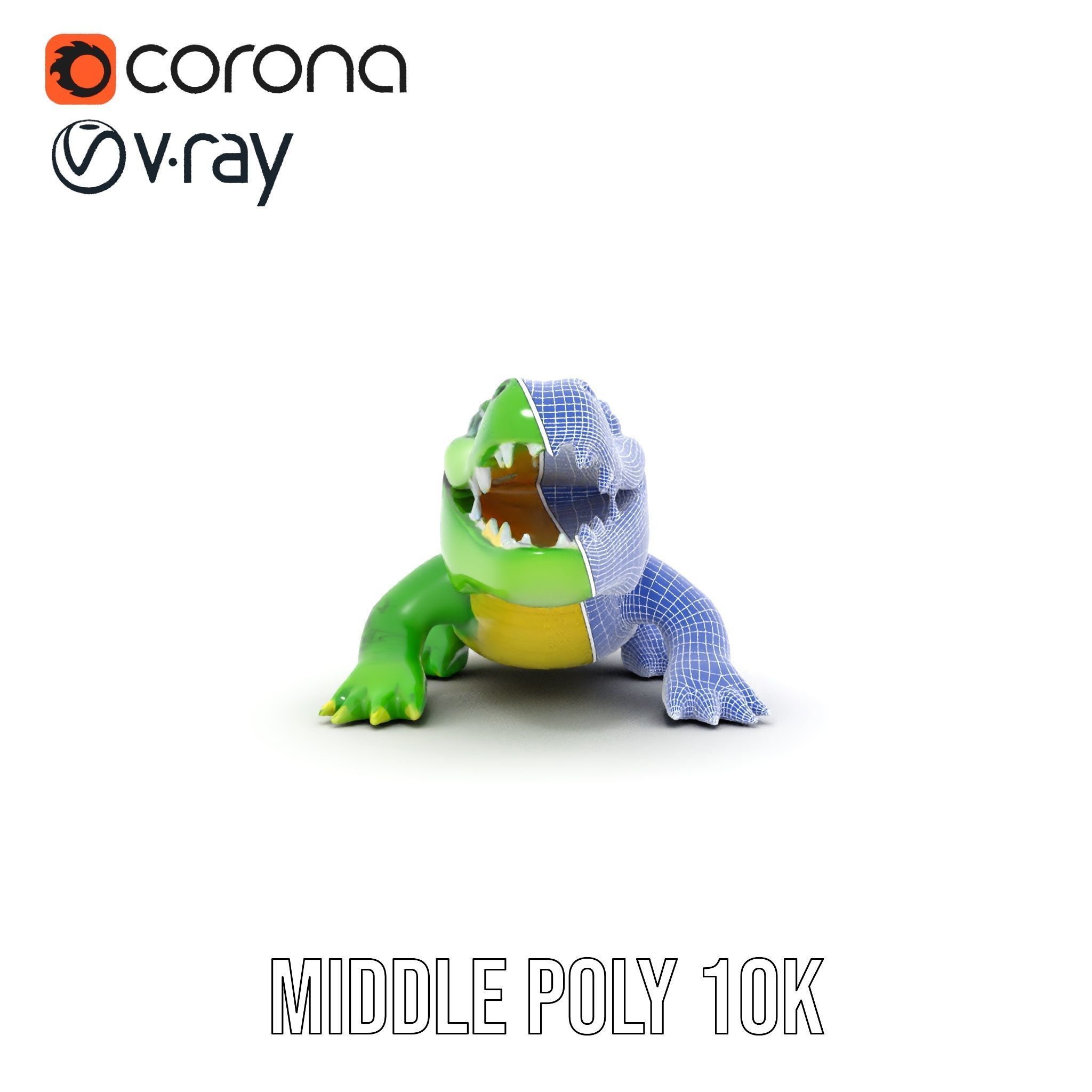 Inflatable Crocodile Model Pack for Interactive Displays and ... Low-poly 3D model_30