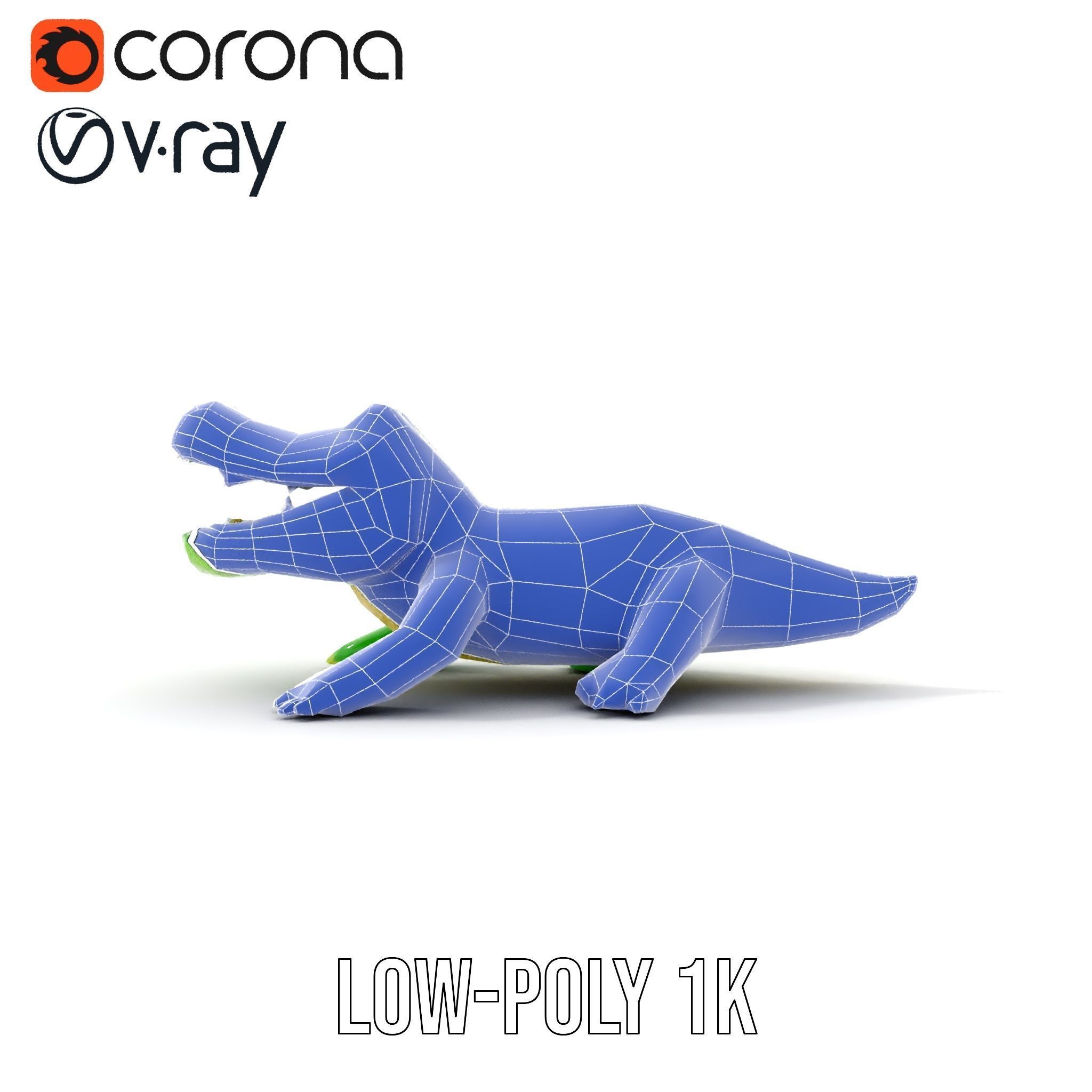 Inflatable Crocodile Model Pack for Interactive Displays and ... Low-poly 3D model_16