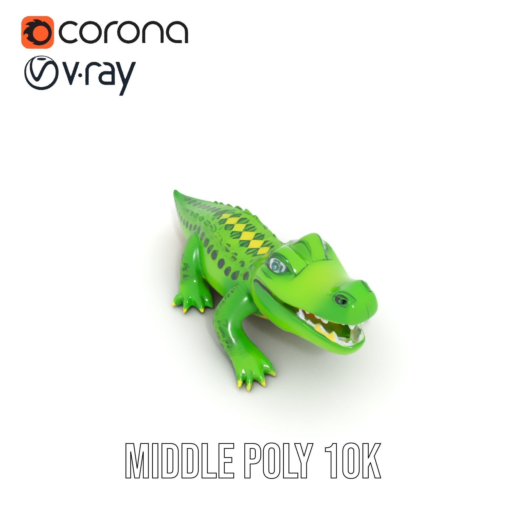Inflatable Crocodile Model Pack for Interactive Displays and ... Low-poly 3D model_10