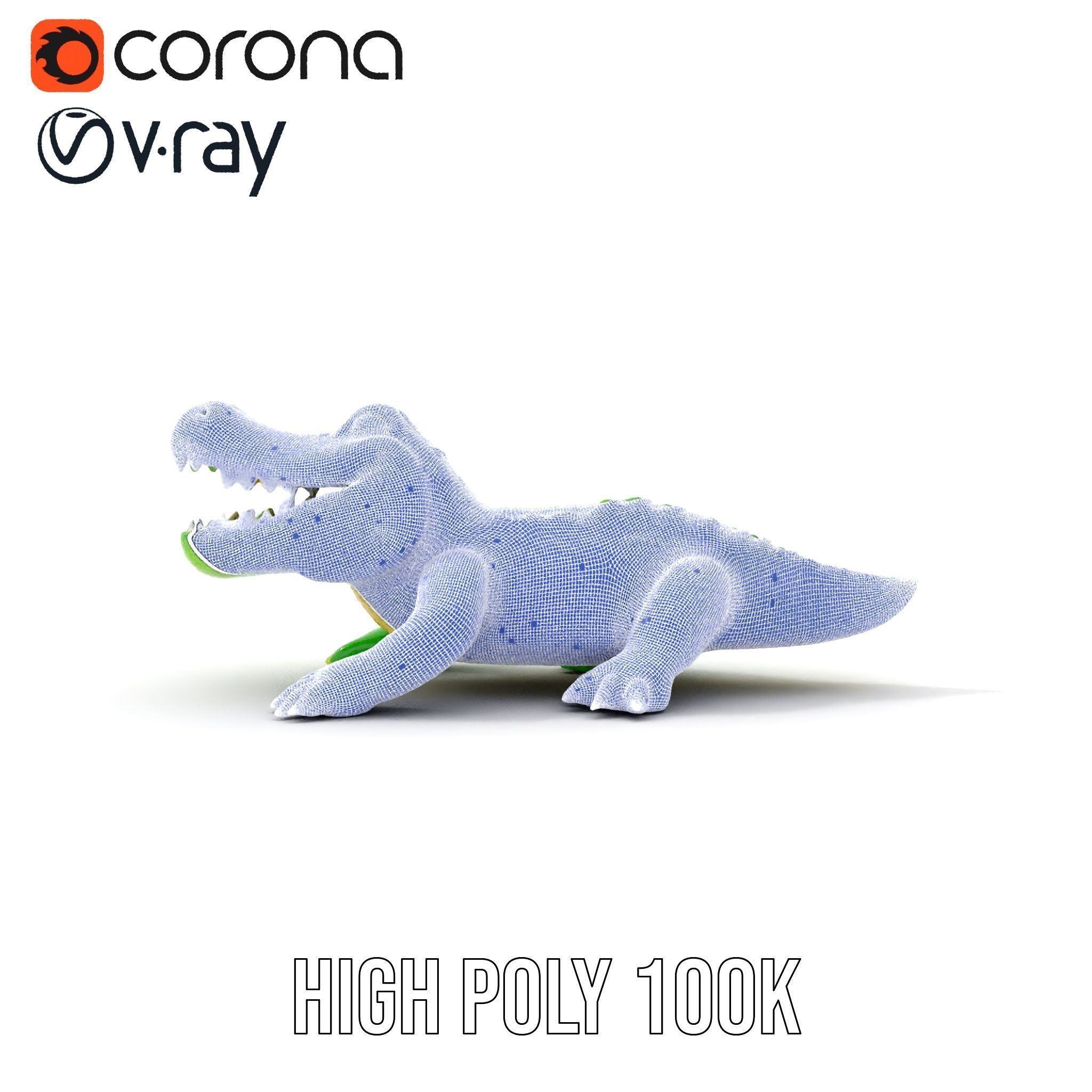 Inflatable Crocodile Model Pack for Interactive Displays and ... Low-poly 3D model_34