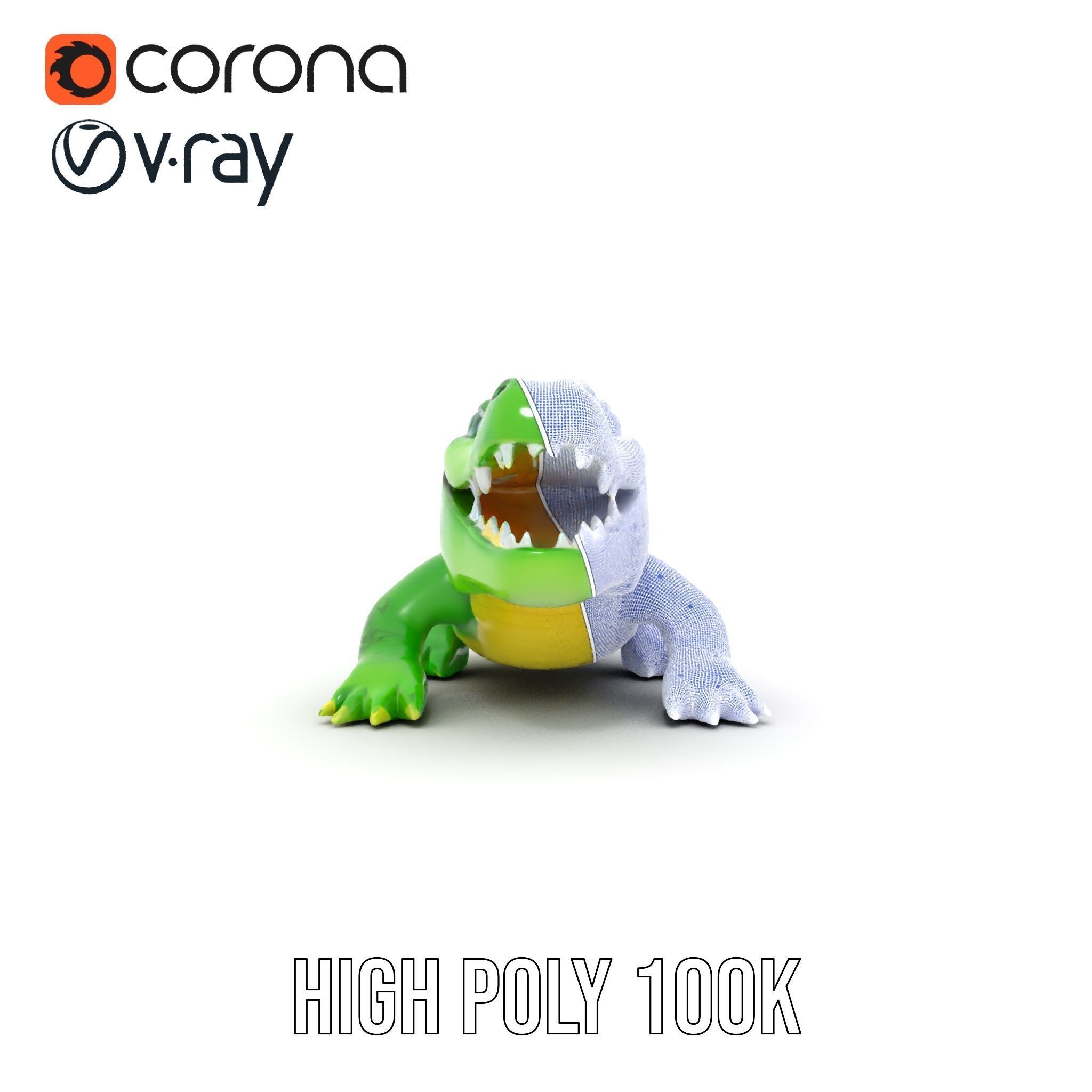 Inflatable Crocodile Model Pack for Interactive Displays and ... Low-poly 3D model_29