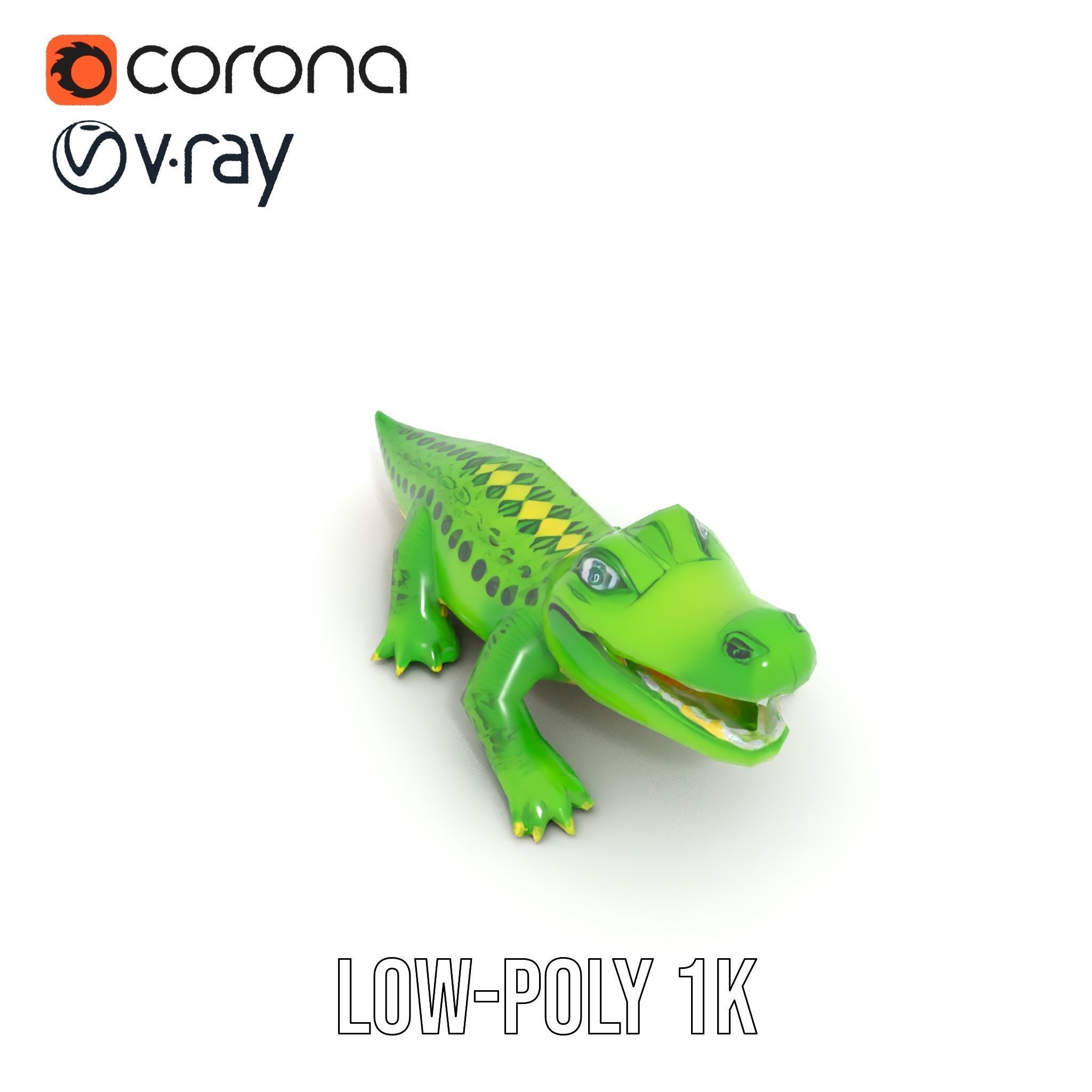 Inflatable Crocodile Model Pack for Interactive Displays and ... Low-poly 3D model_8