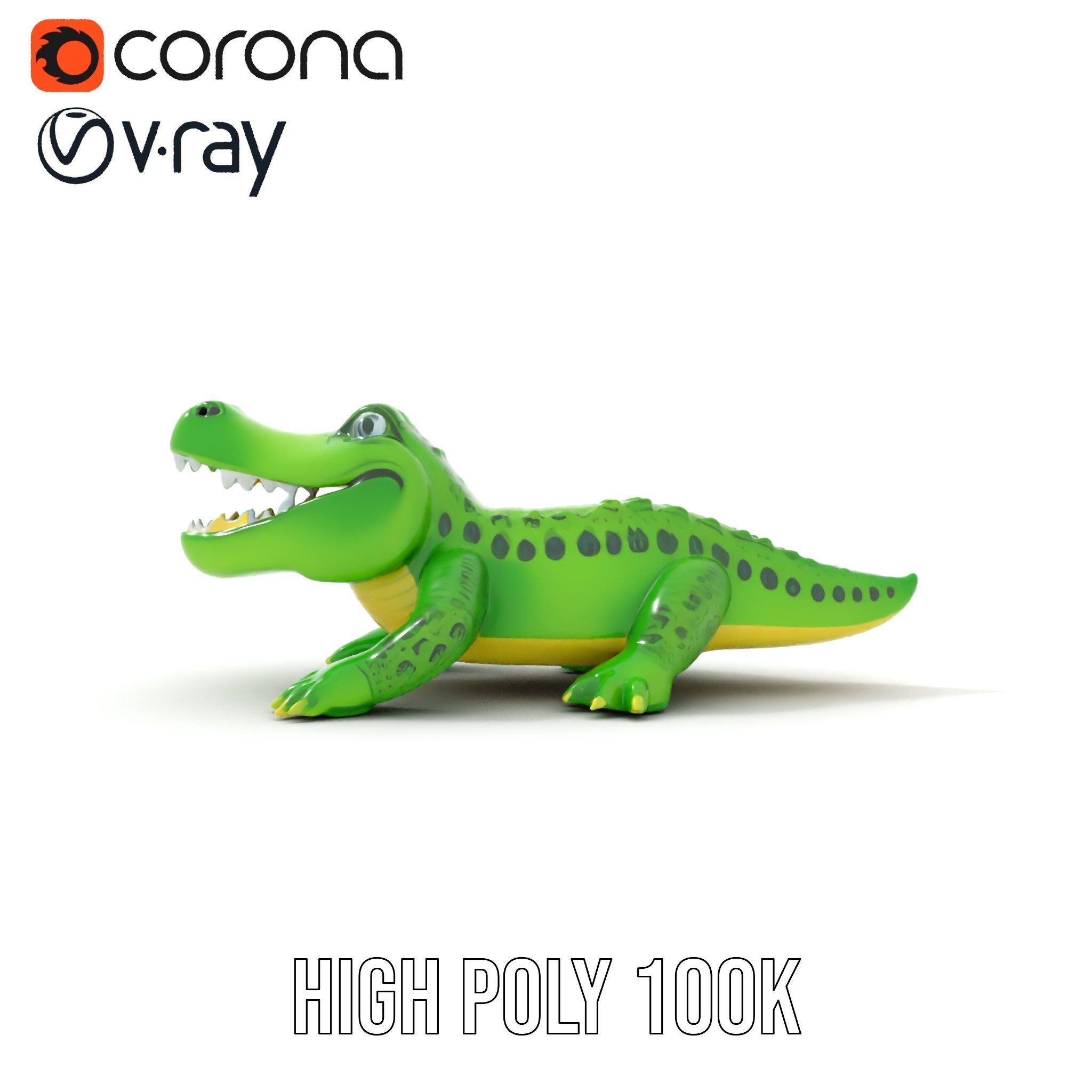 Inflatable Crocodile Model Pack for Interactive Displays and ... Low-poly 3D model_20