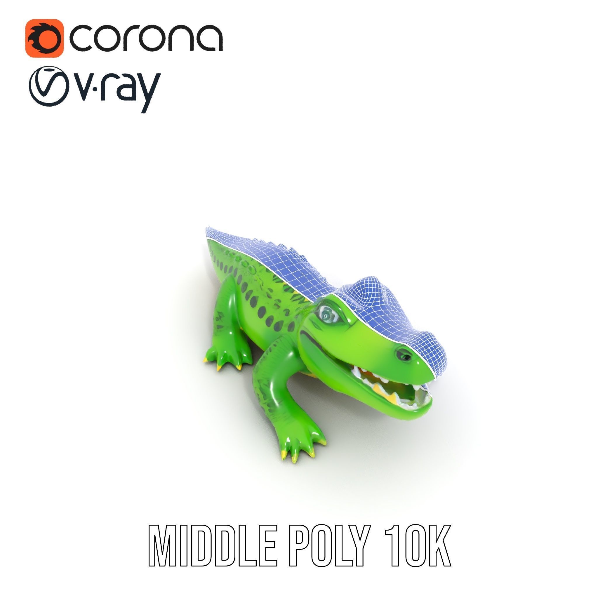 Inflatable Crocodile Model Pack for Interactive Displays and ... Low-poly 3D model_24