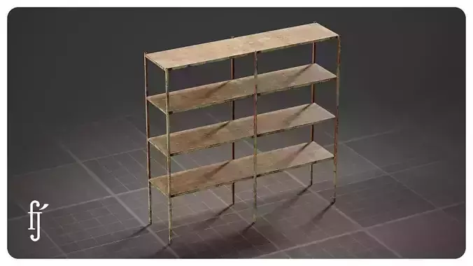 Old Industrial Factory Shelving Display Unit