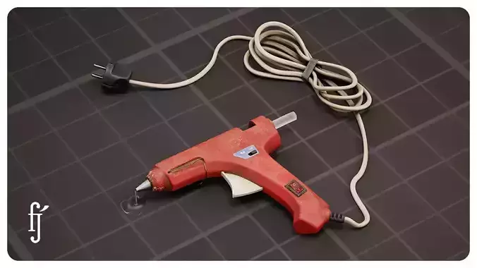 DIY Electric Hot Glue Gun Low-poly 3D model