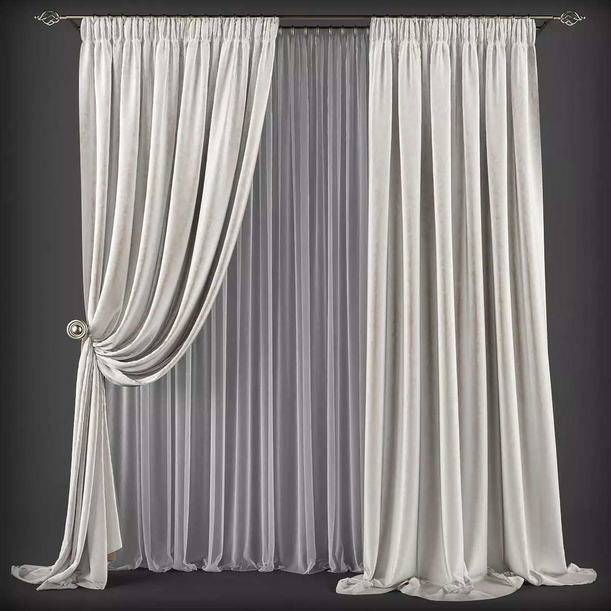 Curtain 3D model 198 Low-poly 3D model_0