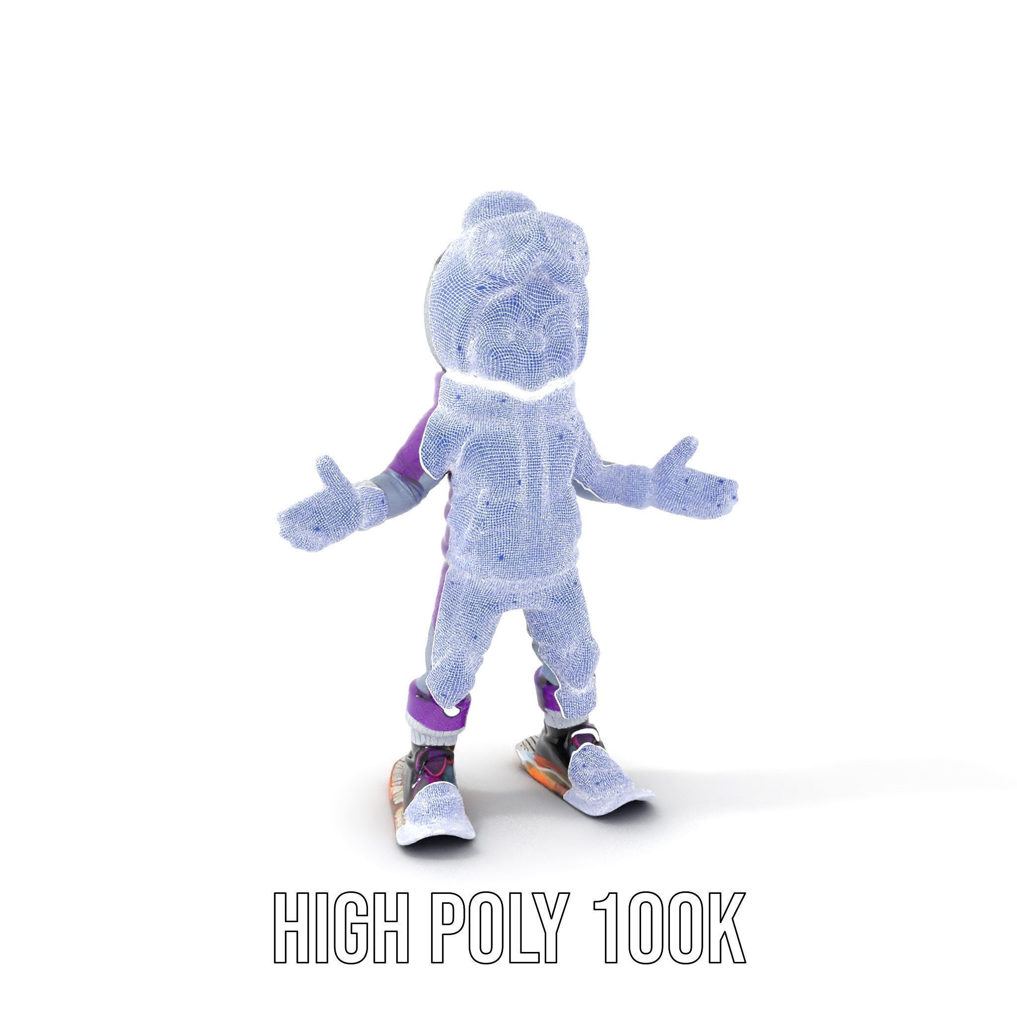Winter Adventure Kid Rigged and Animated D Character Model Low-poly 3D model_4