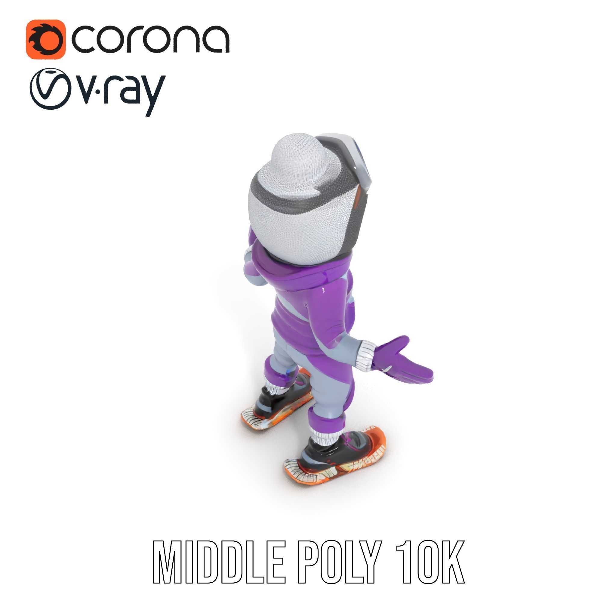 Winter Adventure Kid Rigged and Animated D Character Model Low-poly 3D model_10