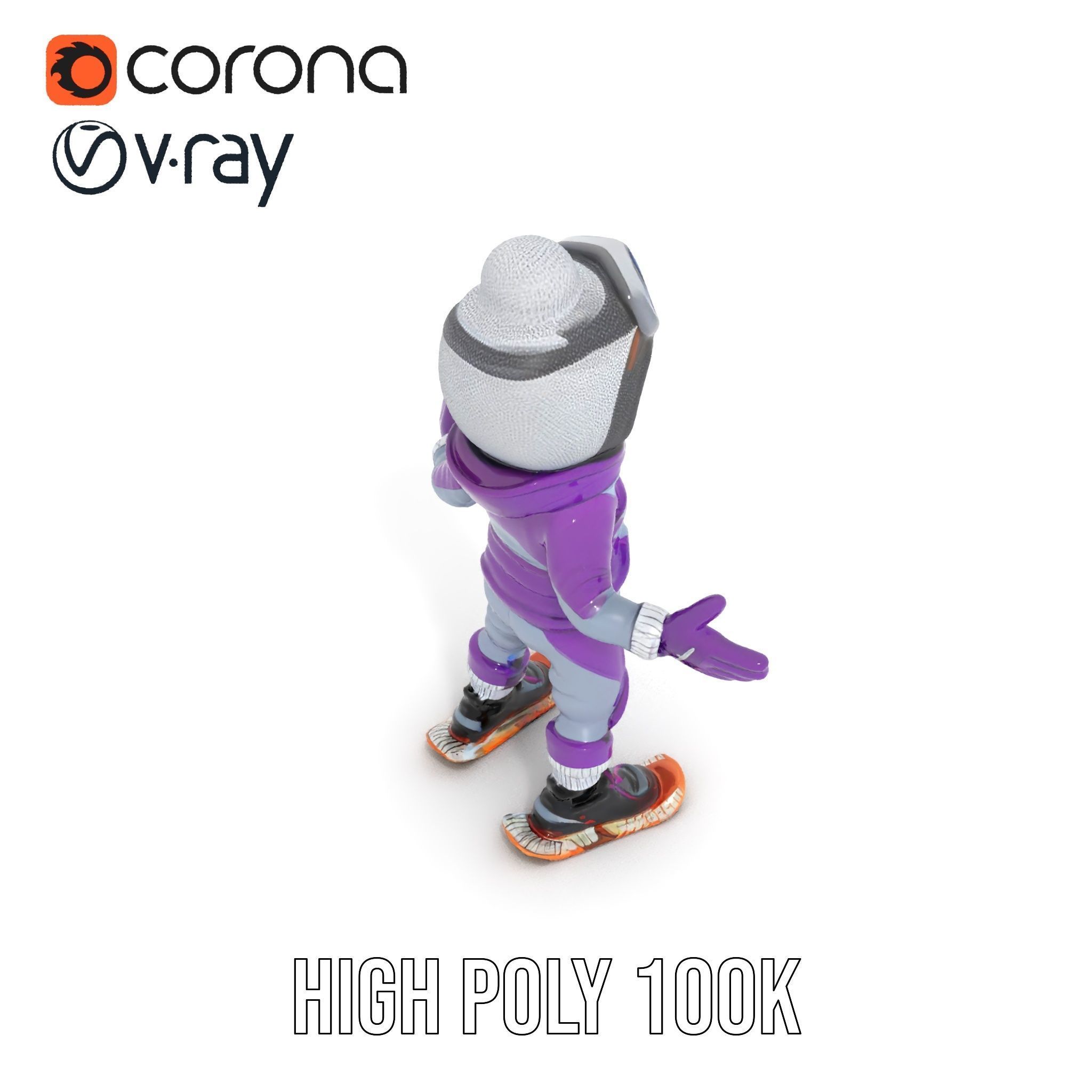 Winter Adventure Kid Rigged and Animated D Character Model Low-poly 3D model_23