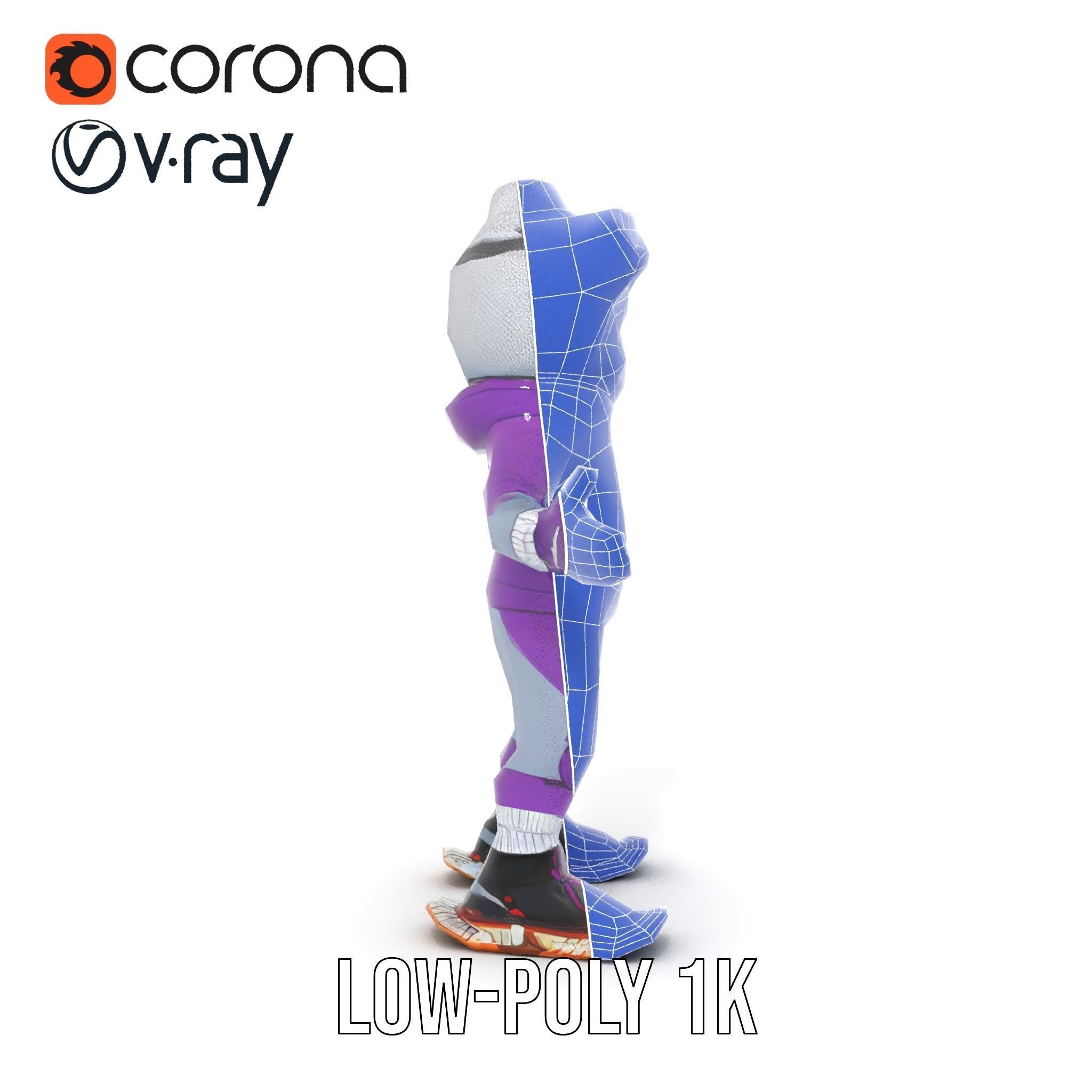 Winter Adventure Kid Rigged and Animated D Character Model Low-poly 3D model_28