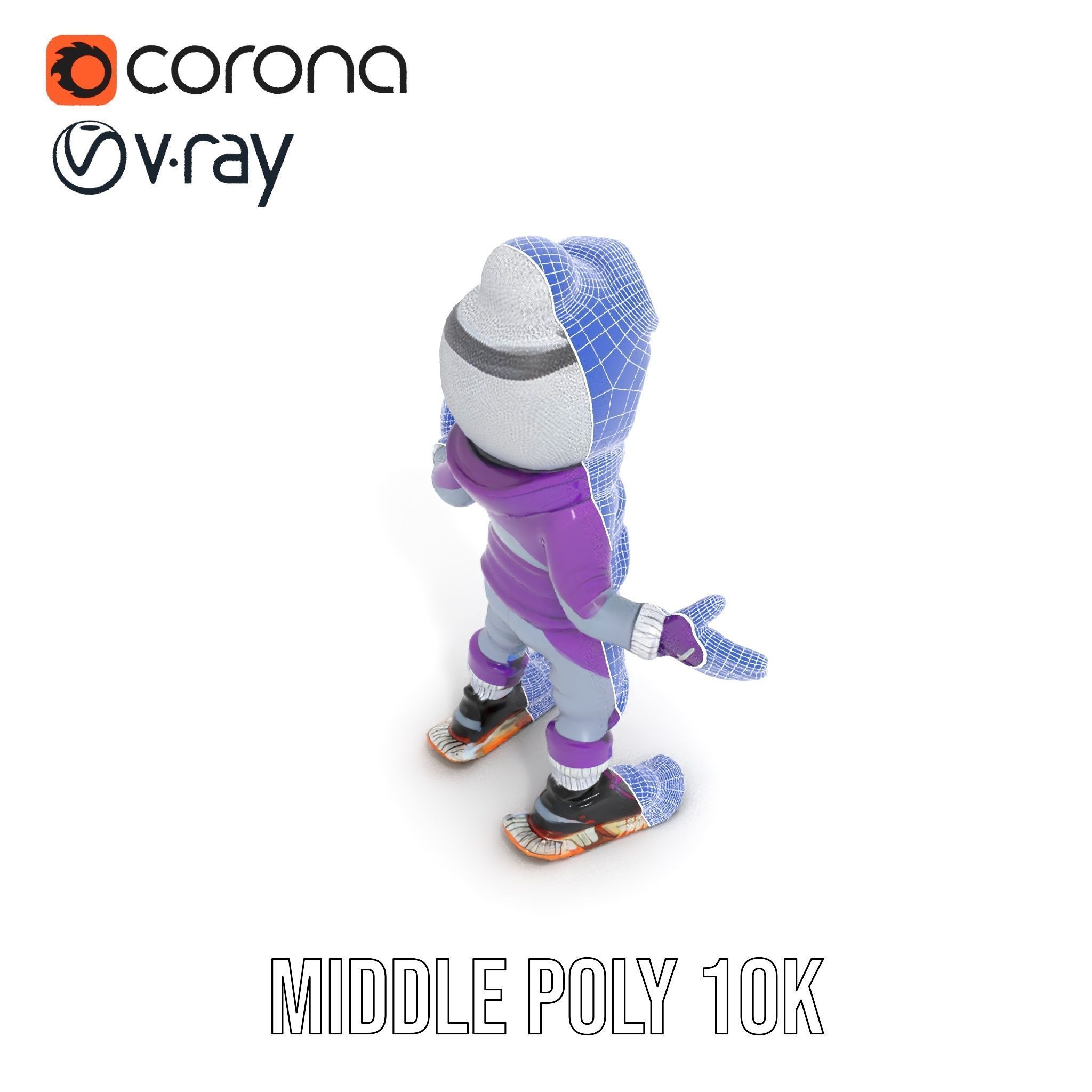Winter Adventure Kid Rigged and Animated D Character Model Low-poly 3D model_30