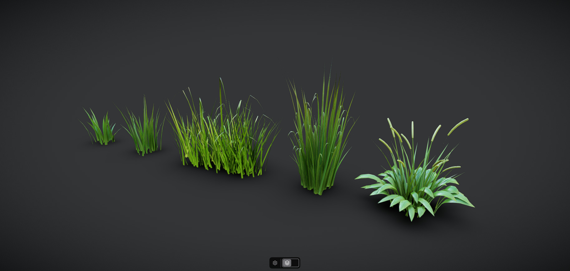 Grass Set 01 - 05 Low-poly 3D model_8