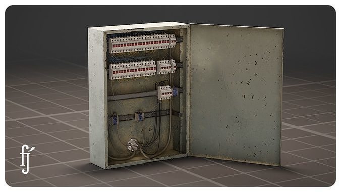 Industrial Circuit Breaker Electrical Fuse Box 3D model