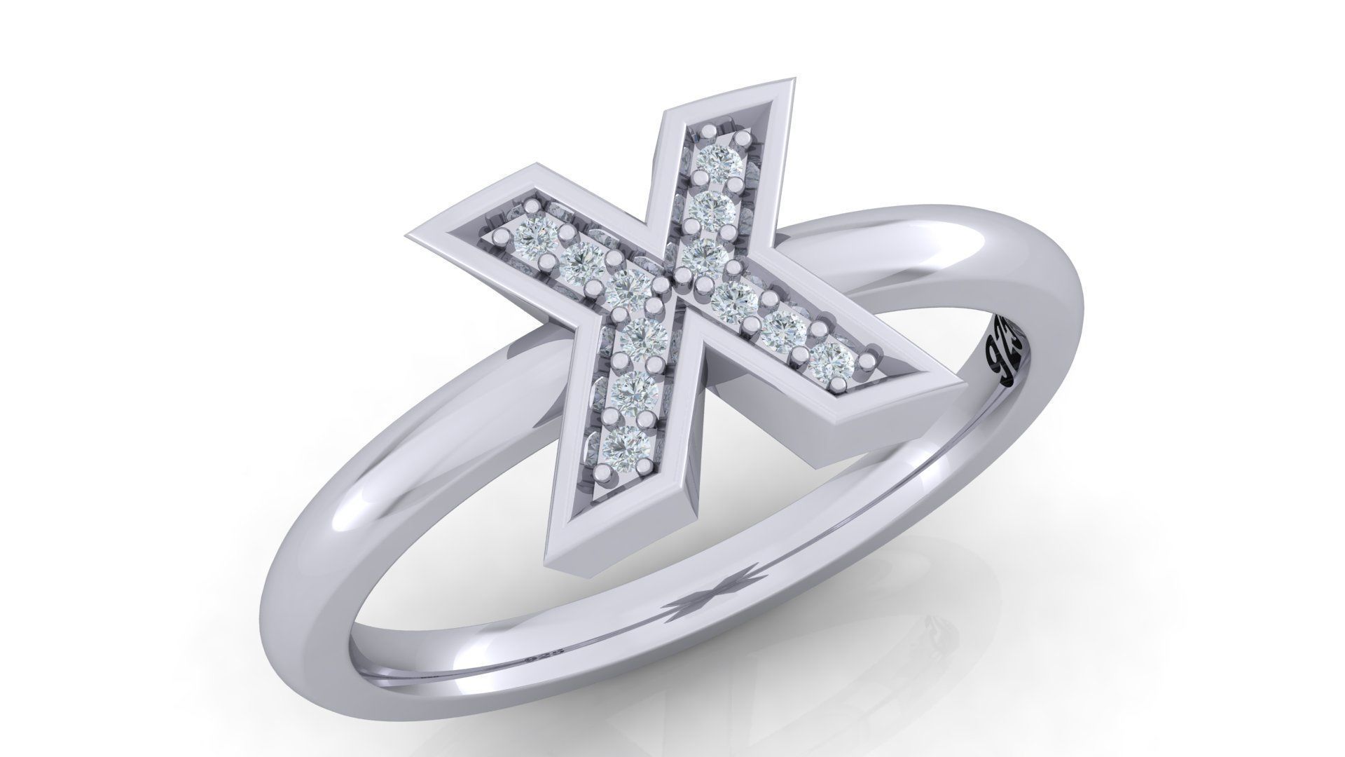 Bold Alphabet Ring 3D Model Collection_29