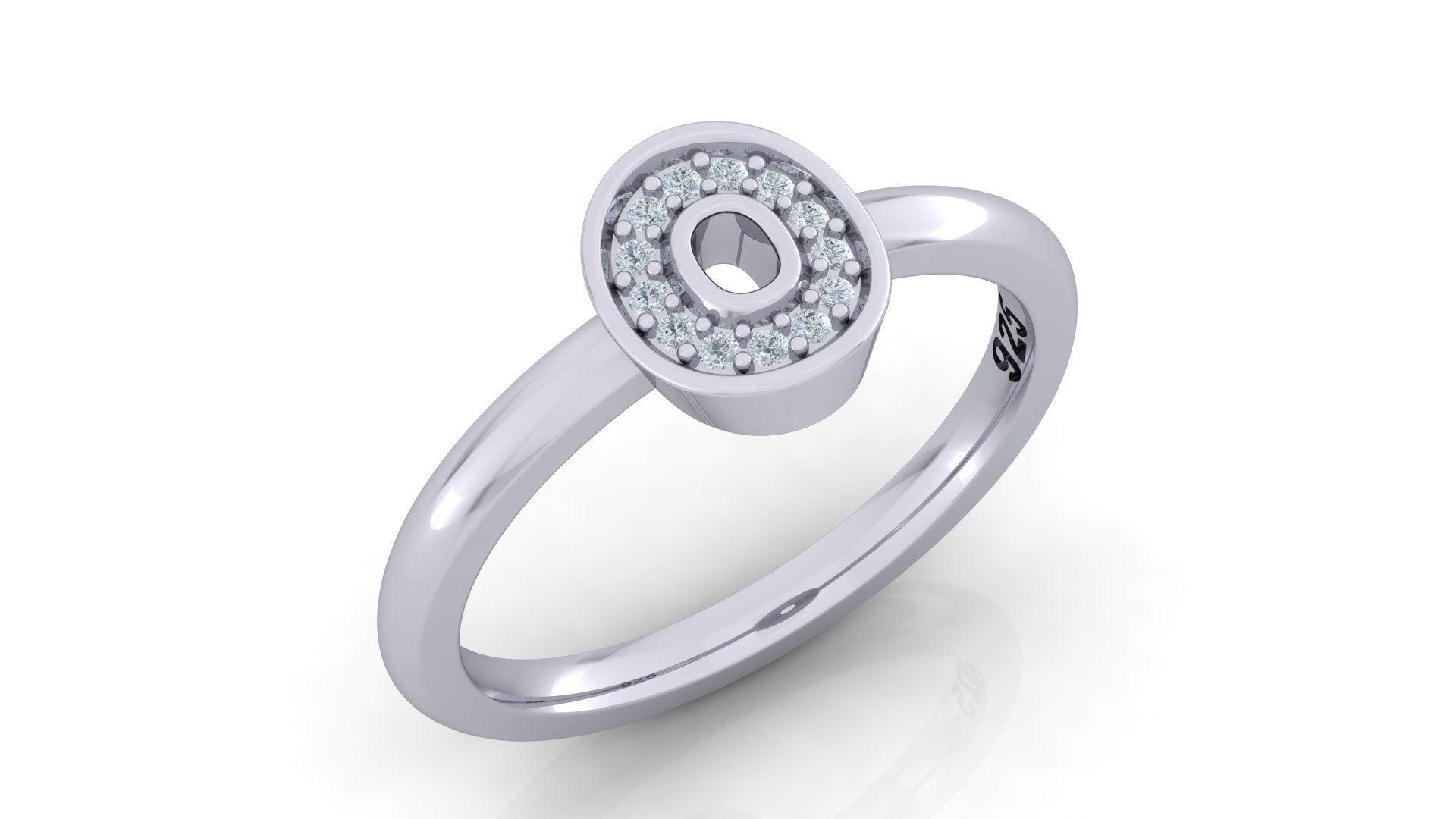 Bold Alphabet Ring 3D Model Collection_21