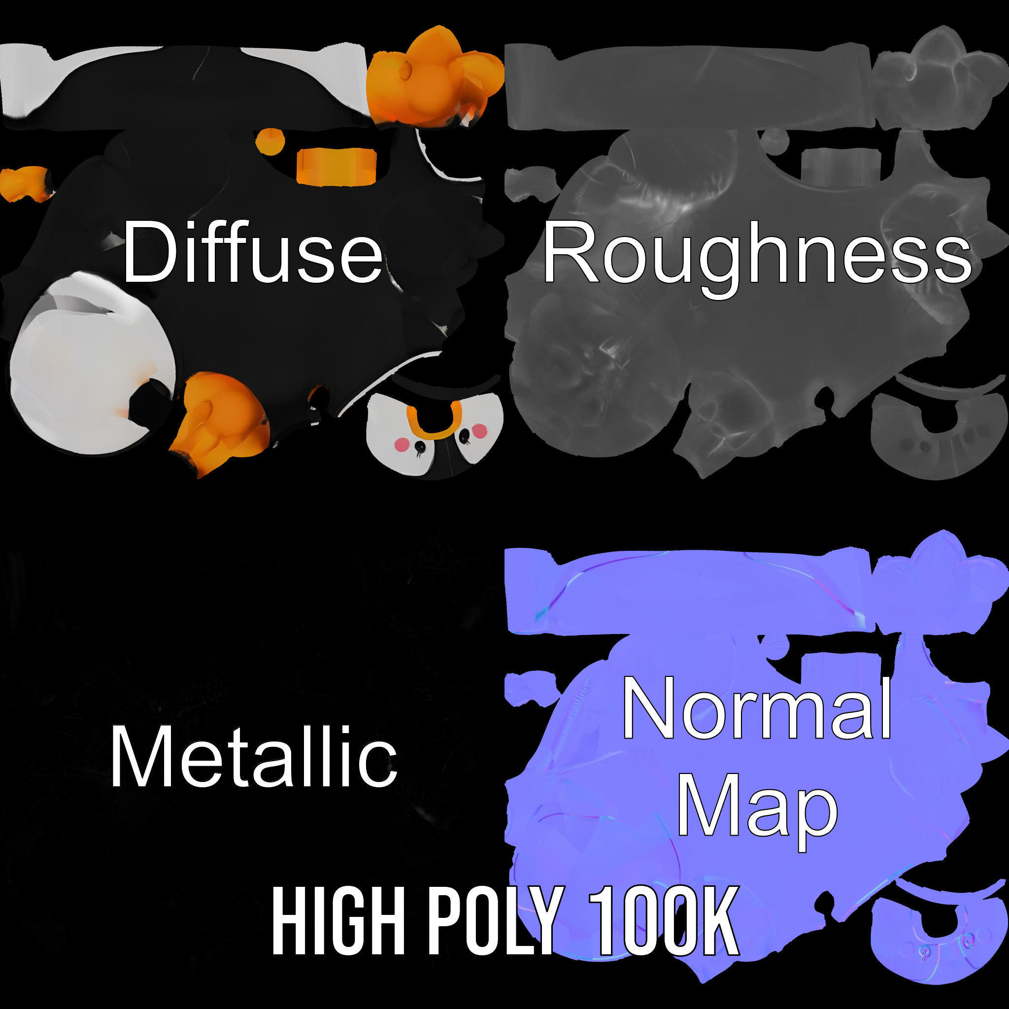 Inflatable Penguin Toy Model Pack for D Rendering Low-poly 3D model_3