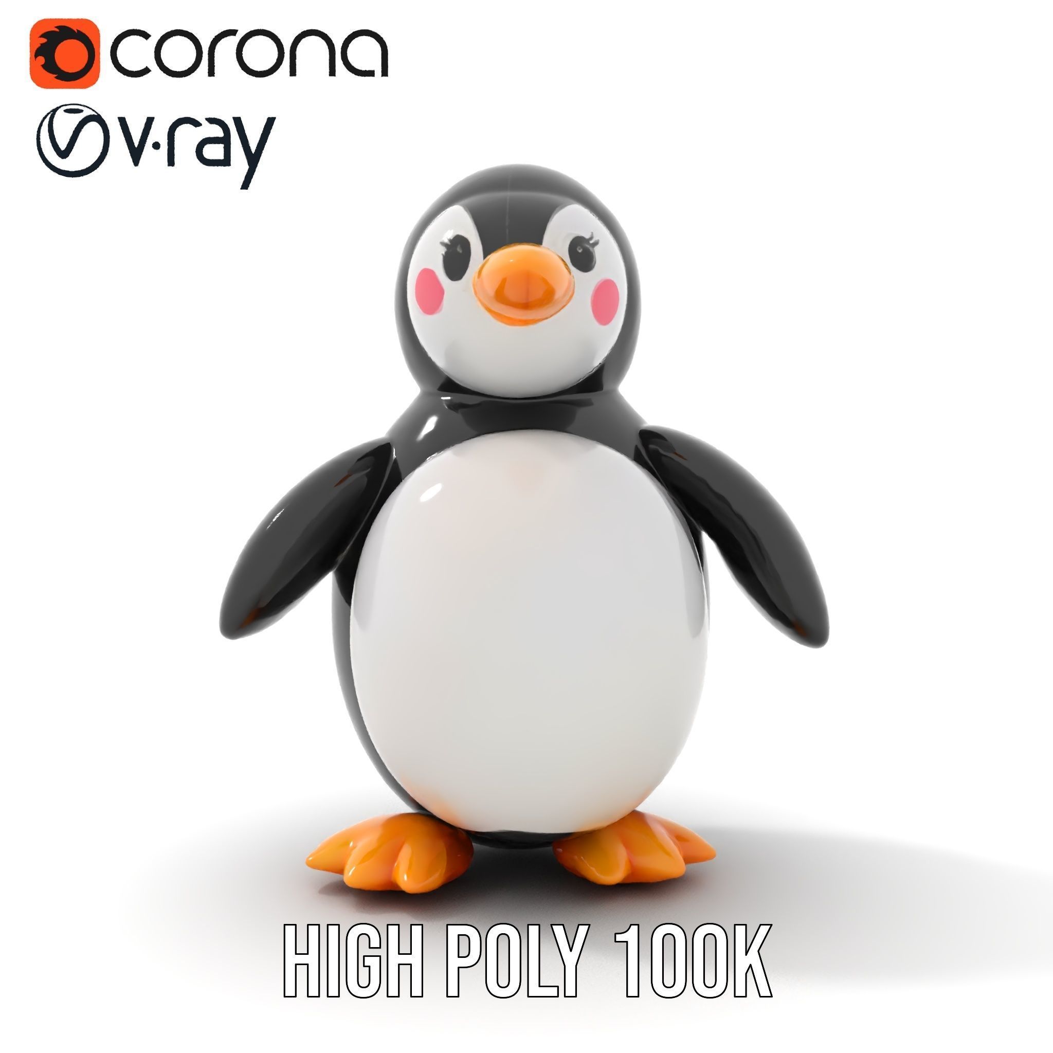 Inflatable Penguin Toy Model Pack for D Rendering Low-poly 3D model_23