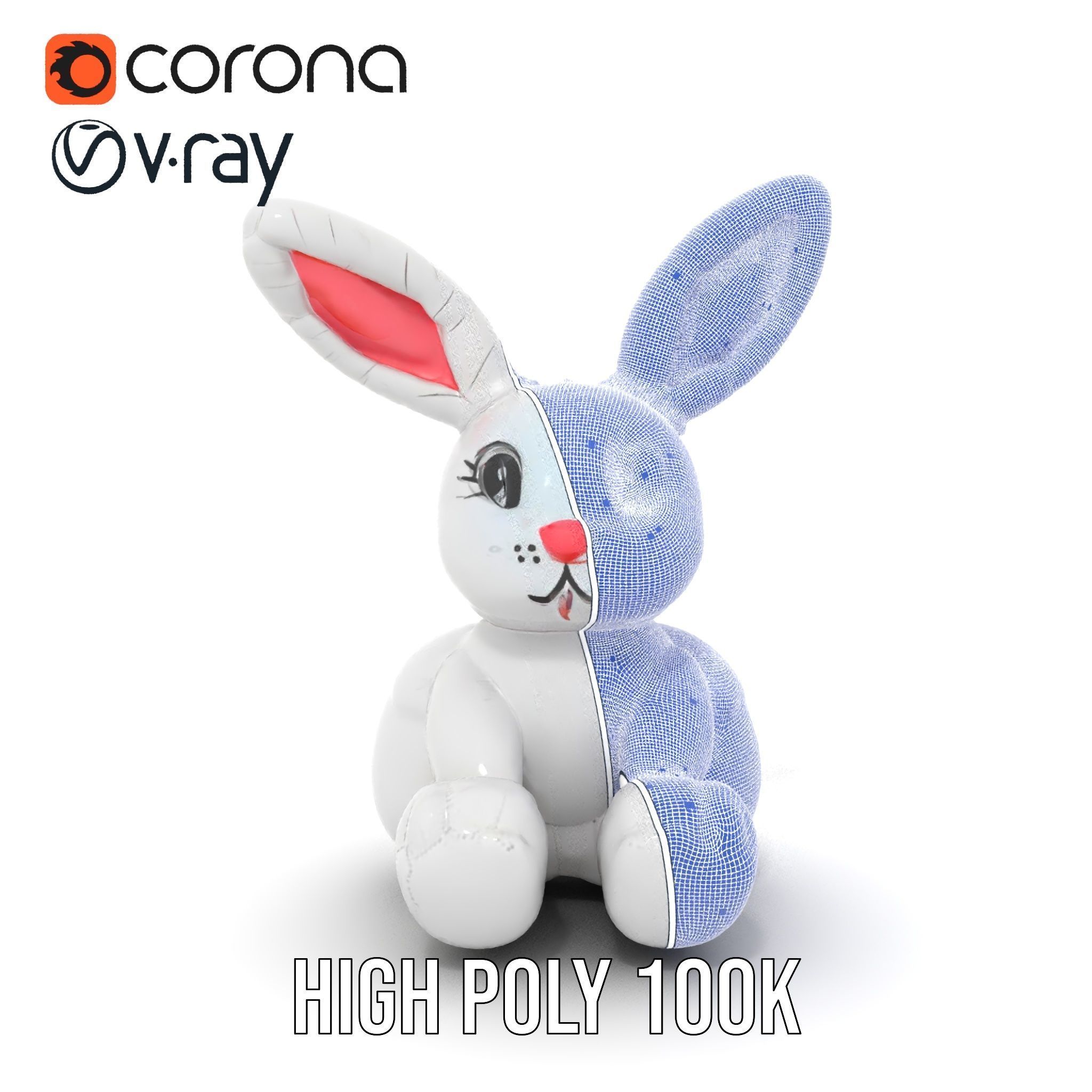 Inflatable Bunny Toy D Model Pack Low-poly 3D model_33