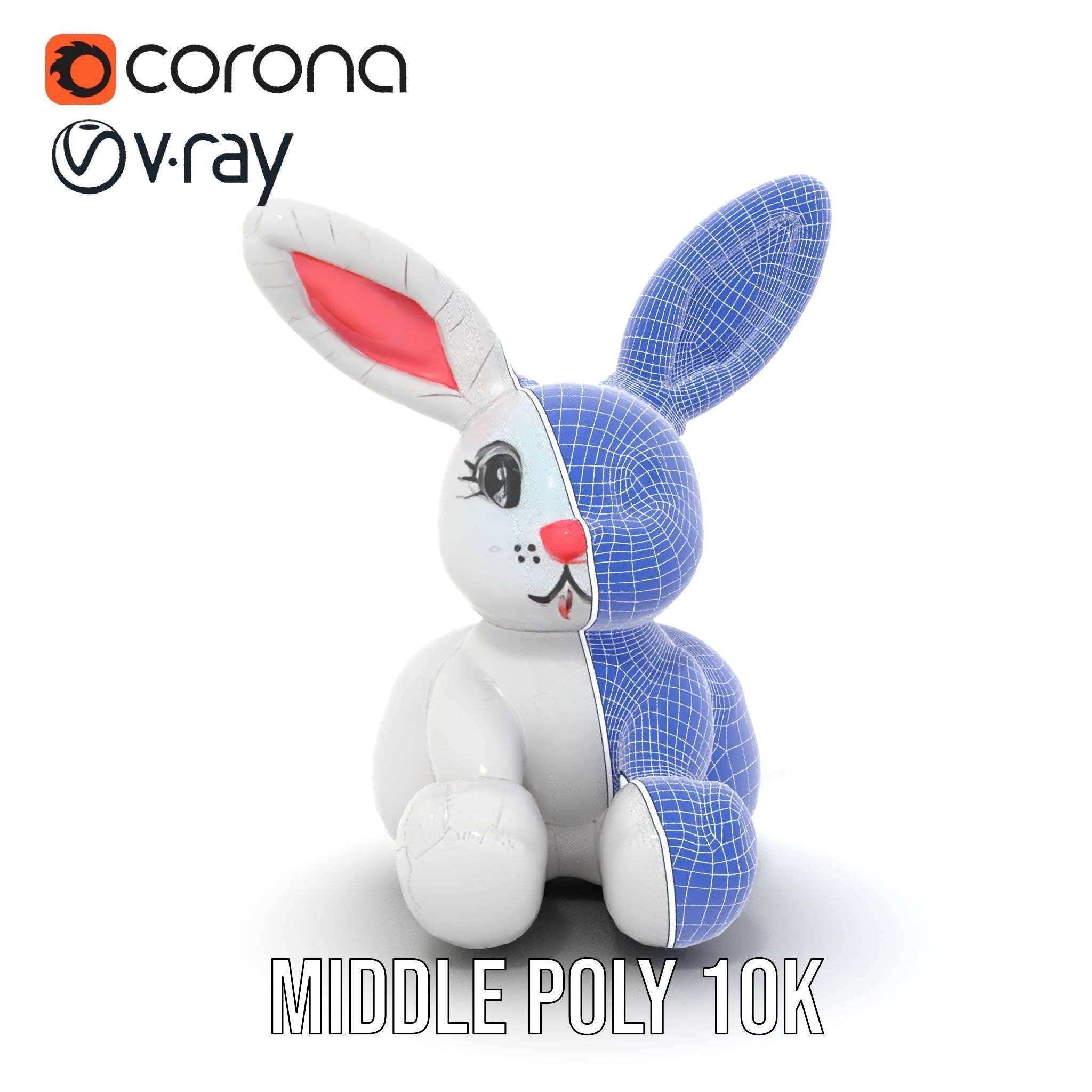 Inflatable Bunny Toy D Model Pack Low-poly 3D model_29