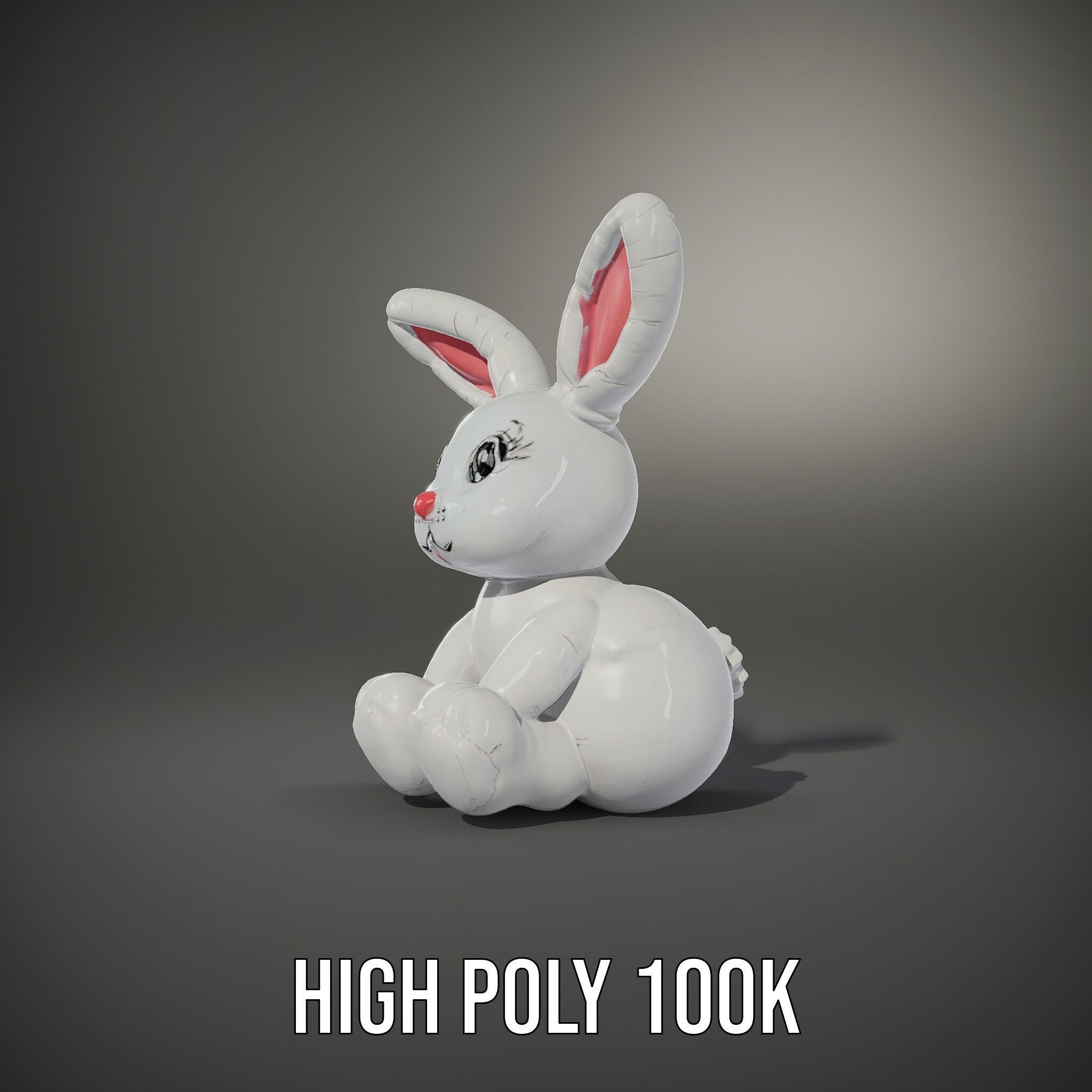 Inflatable Bunny Toy D Model Pack Low-poly 3D model_8