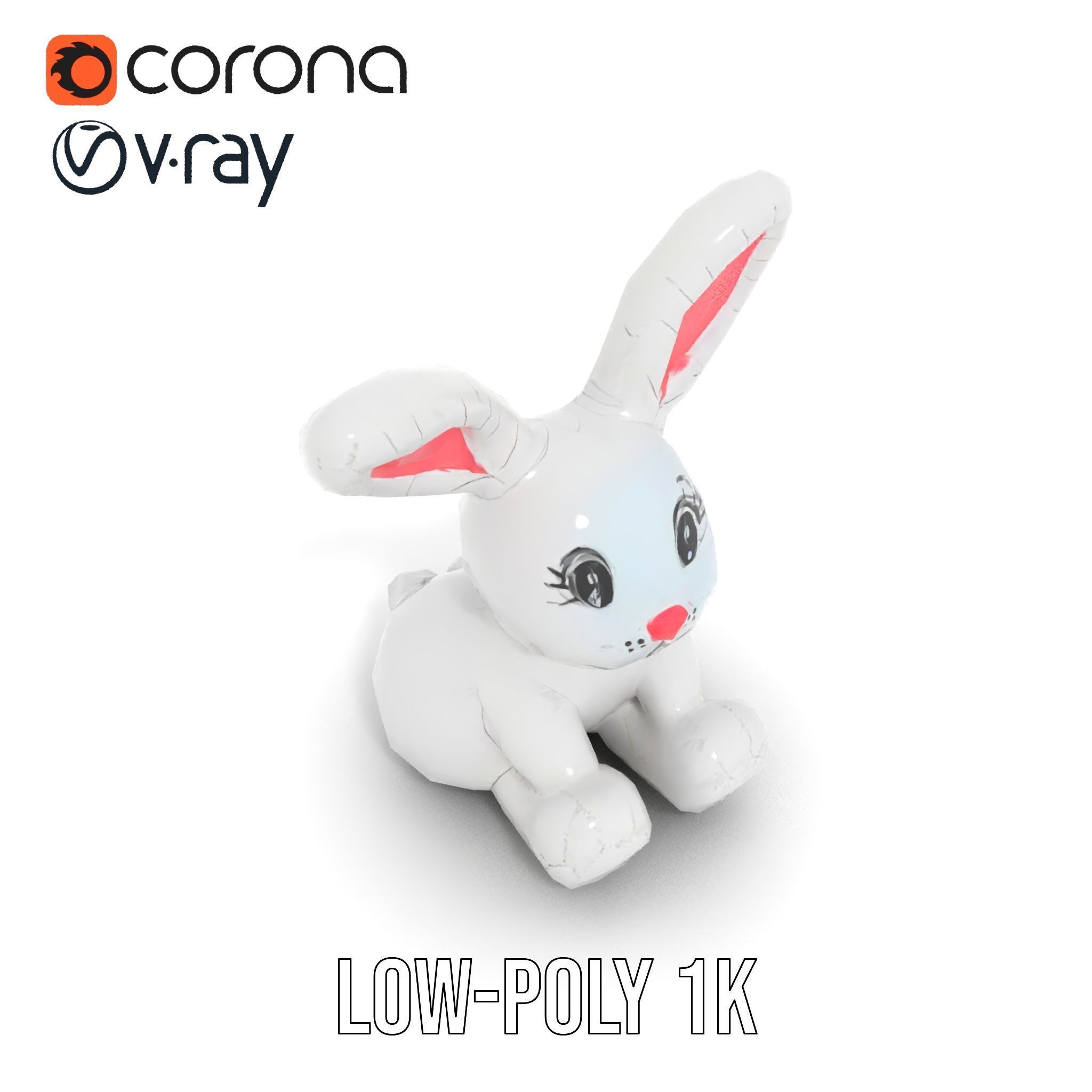 Inflatable Bunny Toy D Model Pack Low-poly 3D model_7
