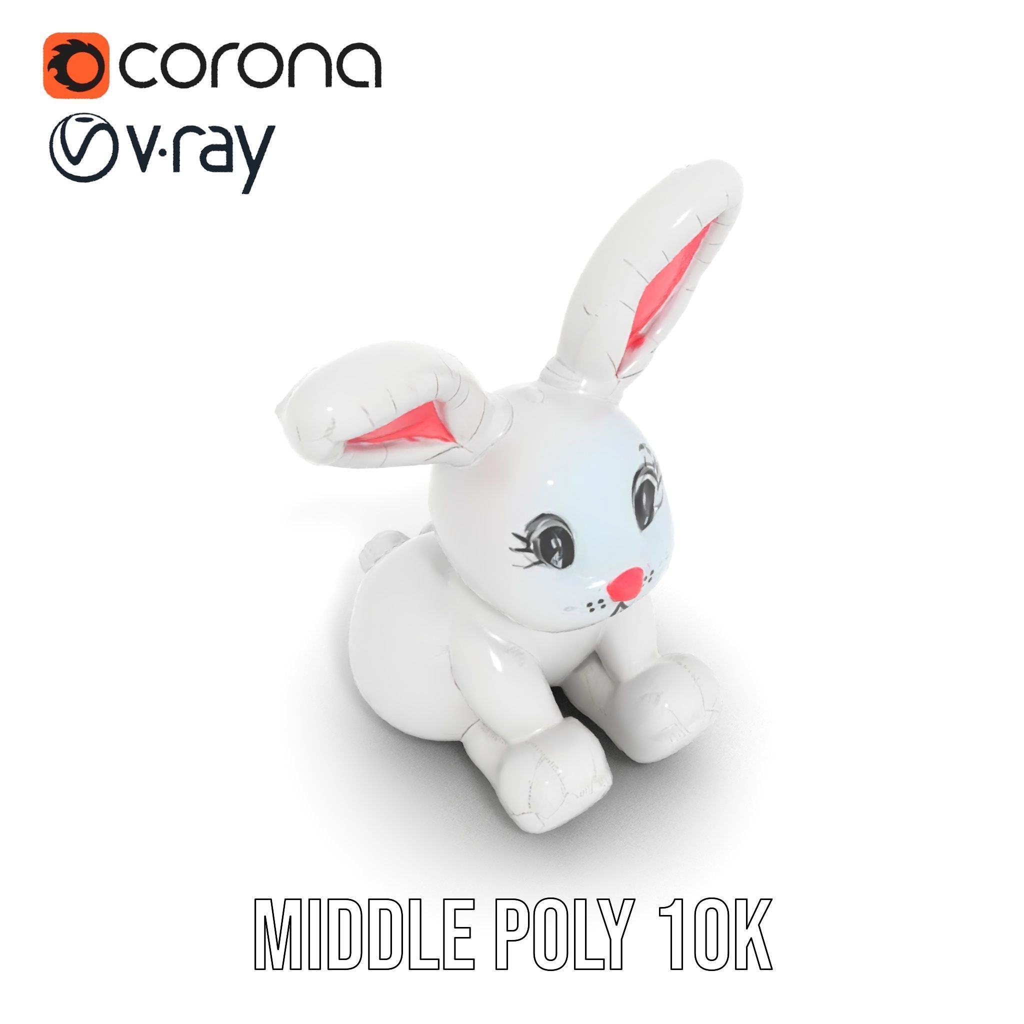 Inflatable Bunny Toy D Model Pack Low-poly 3D model_15