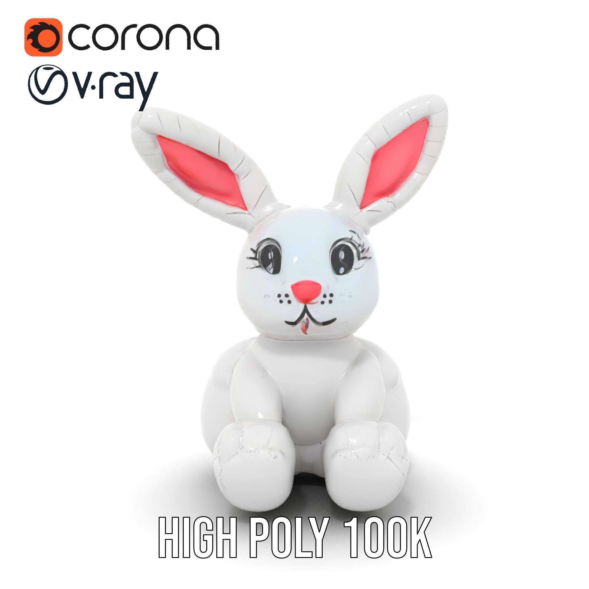 Inflatable Bunny Toy D Model Pack Low-poly 3D model_28