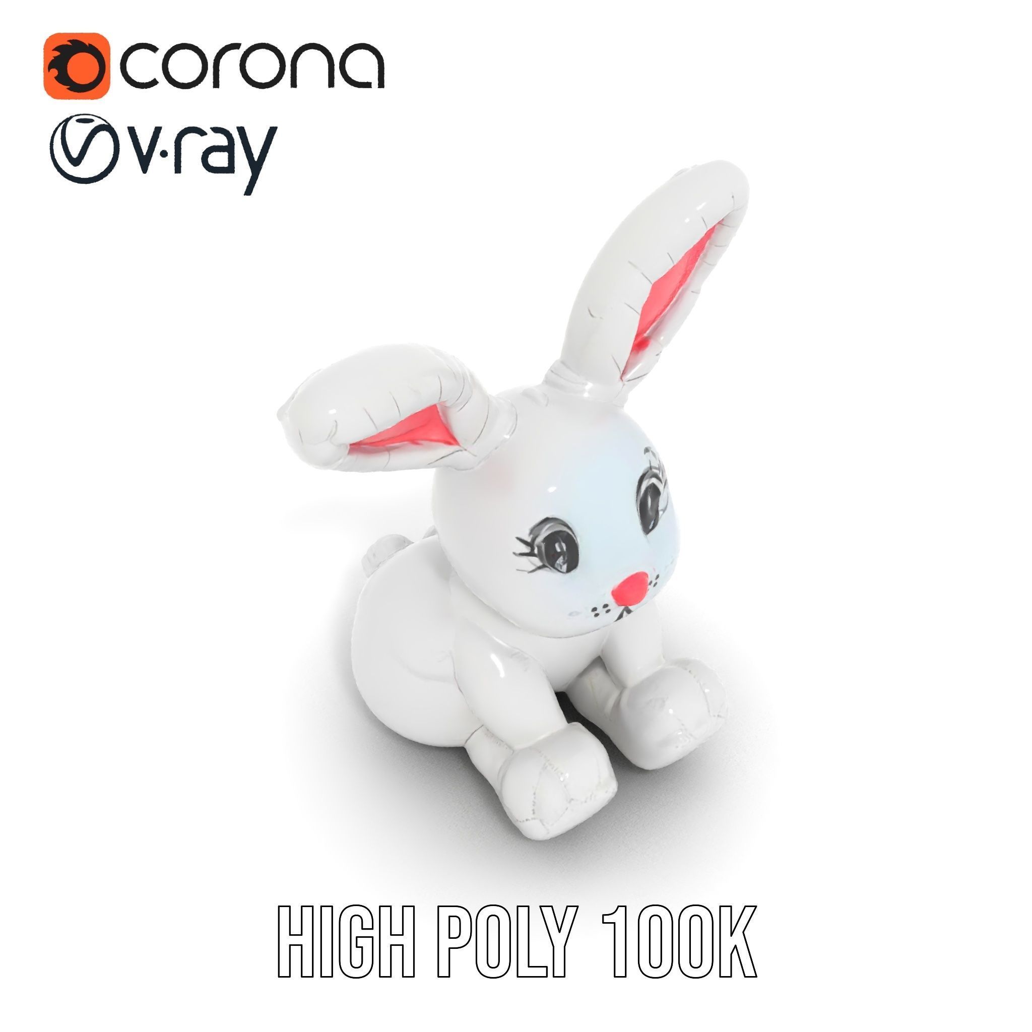 Inflatable Bunny Toy D Model Pack Low-poly 3D model_31