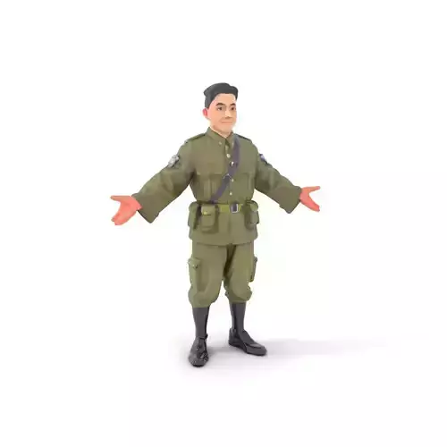 Military Officer D Character Rigged and Animated