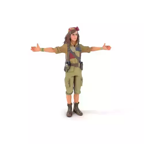 Female Adventurer Rigged and Animated Character Model for D Applications