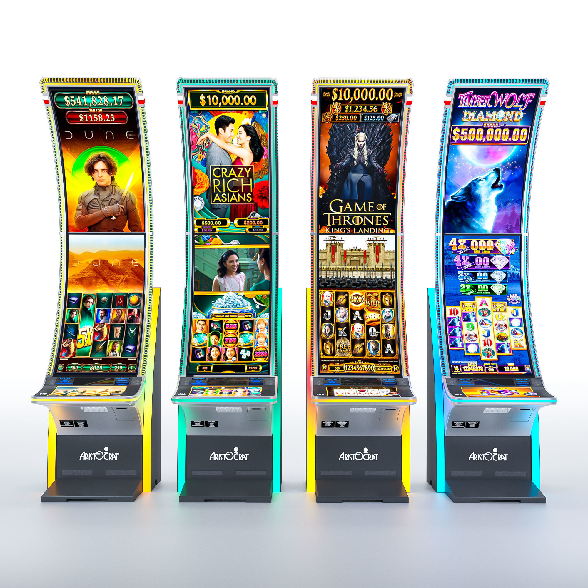 Neptune Double Casino Slot Machine Low-poly 3D model_6