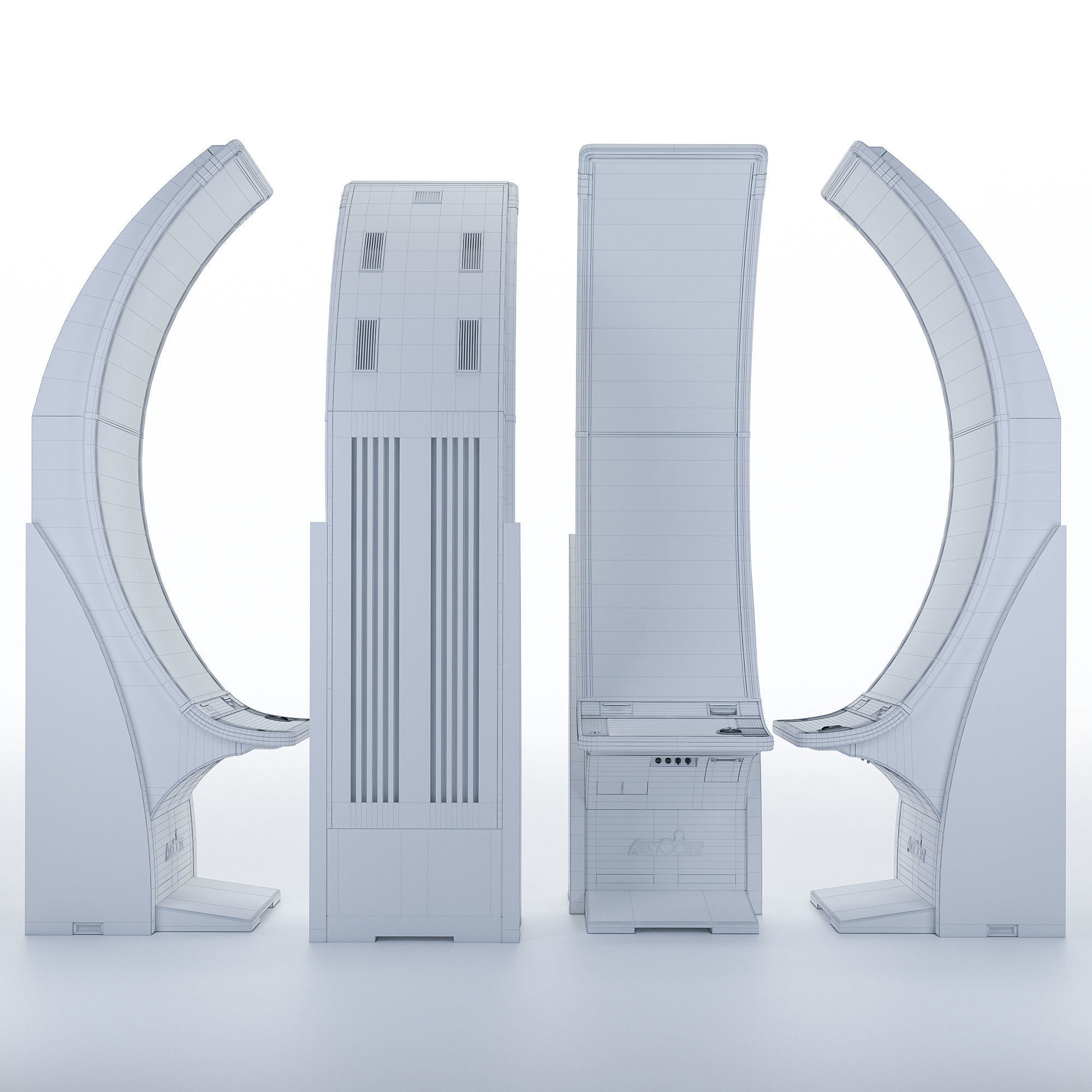 Neptune Double Casino Slot Machine Low-poly 3D model_12