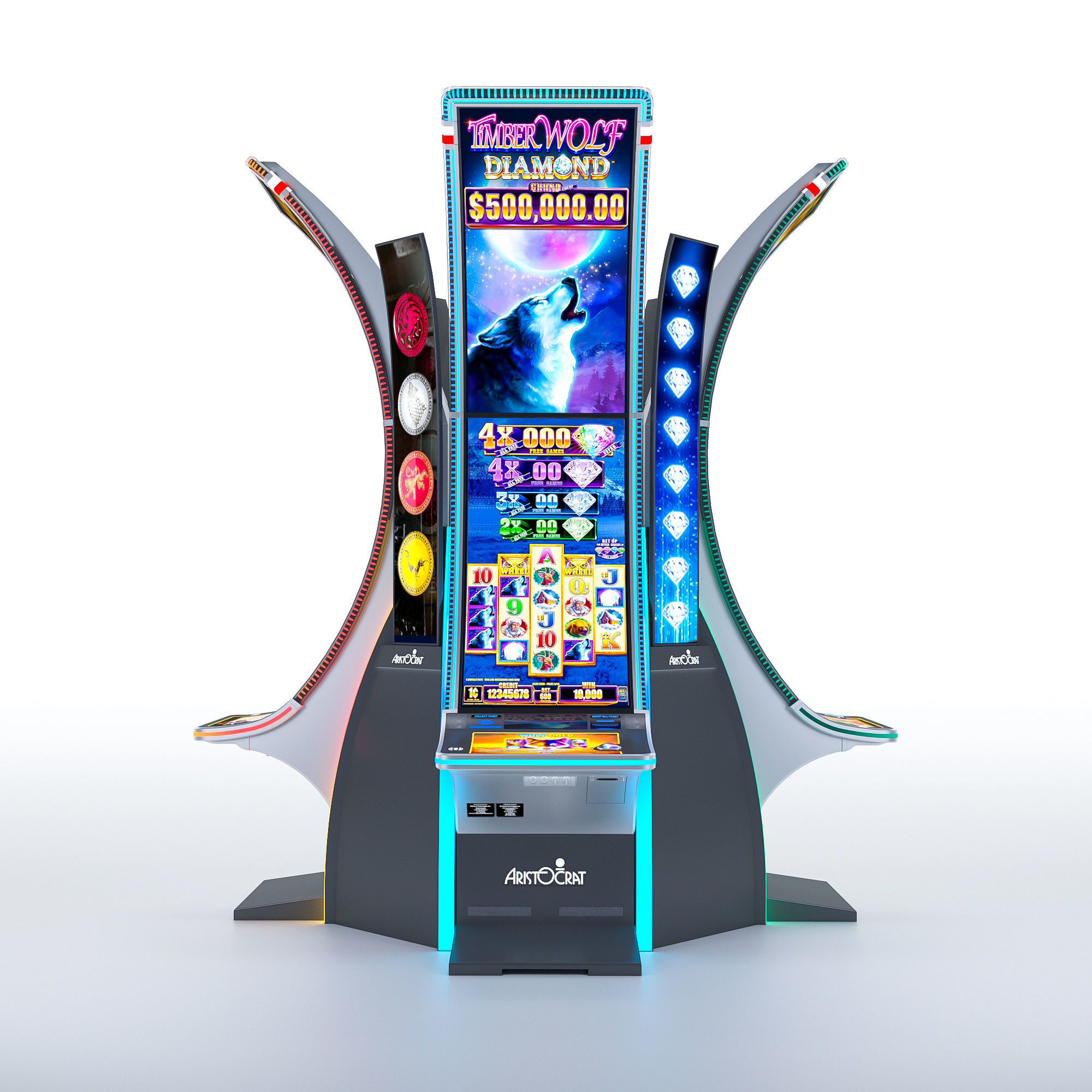 Neptune Double Casino Slot Machine Low-poly 3D model_2