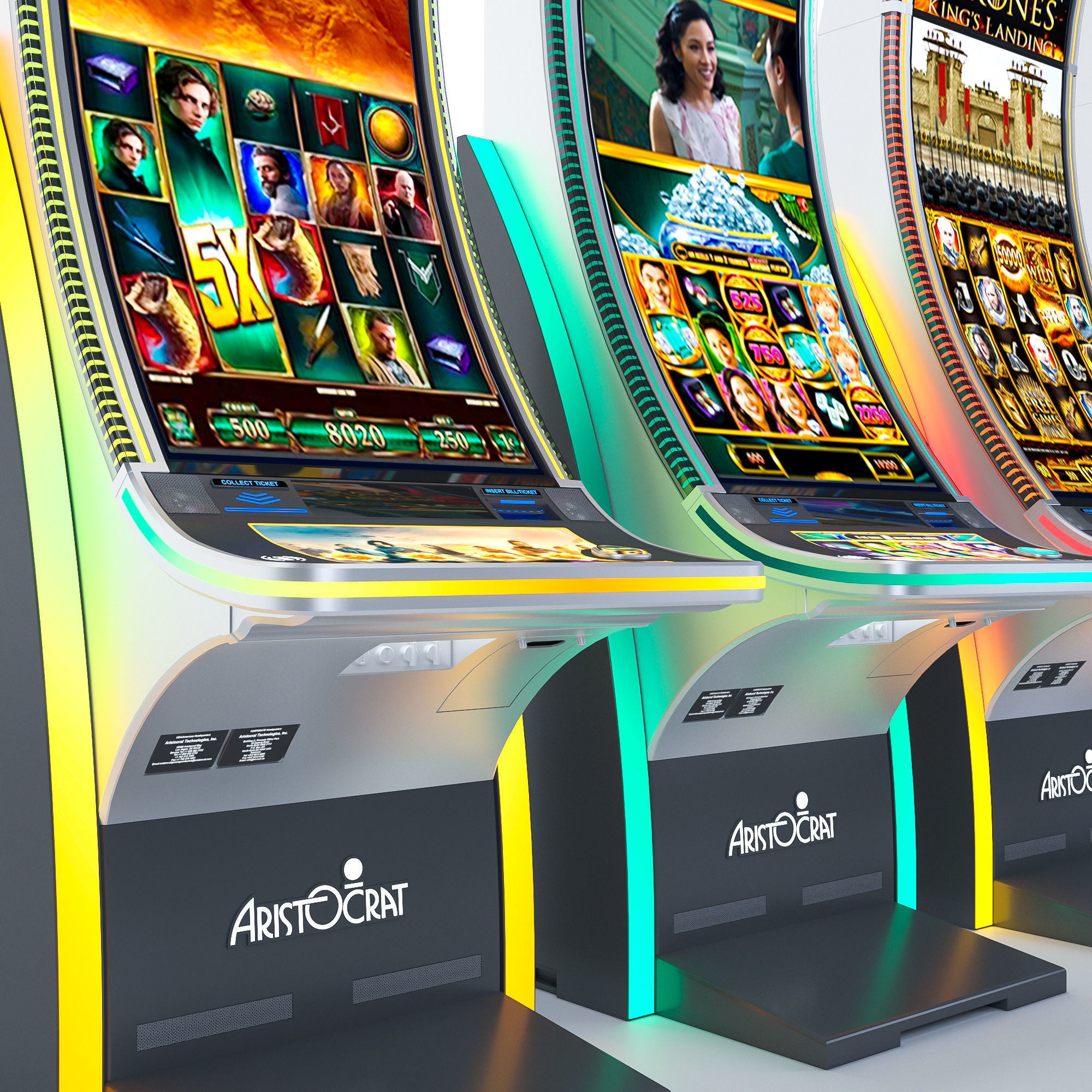 Neptune Double Casino Slot Machine Low-poly 3D model_8