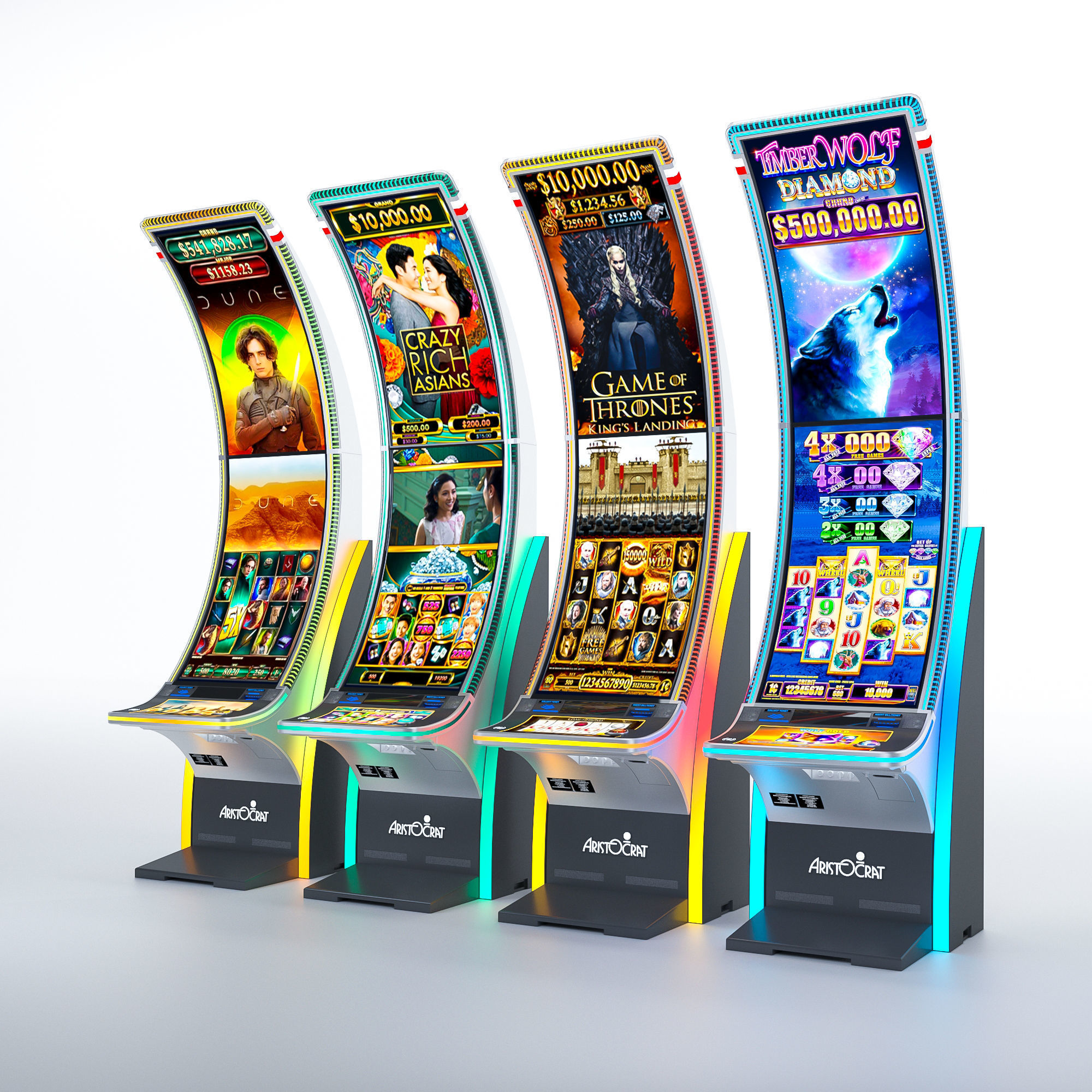 Neptune Double Casino Slot Machine Low-poly 3D model_5