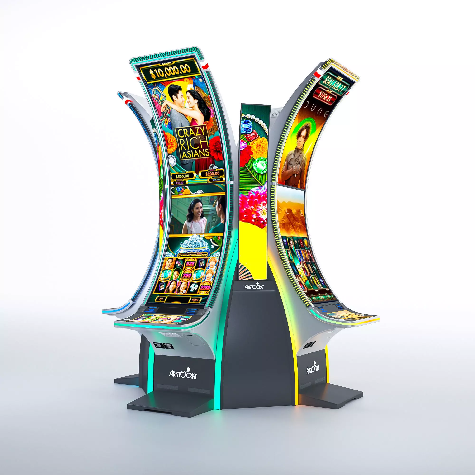 Neptune Double Casino Slot Machine Low-poly 3D model_0