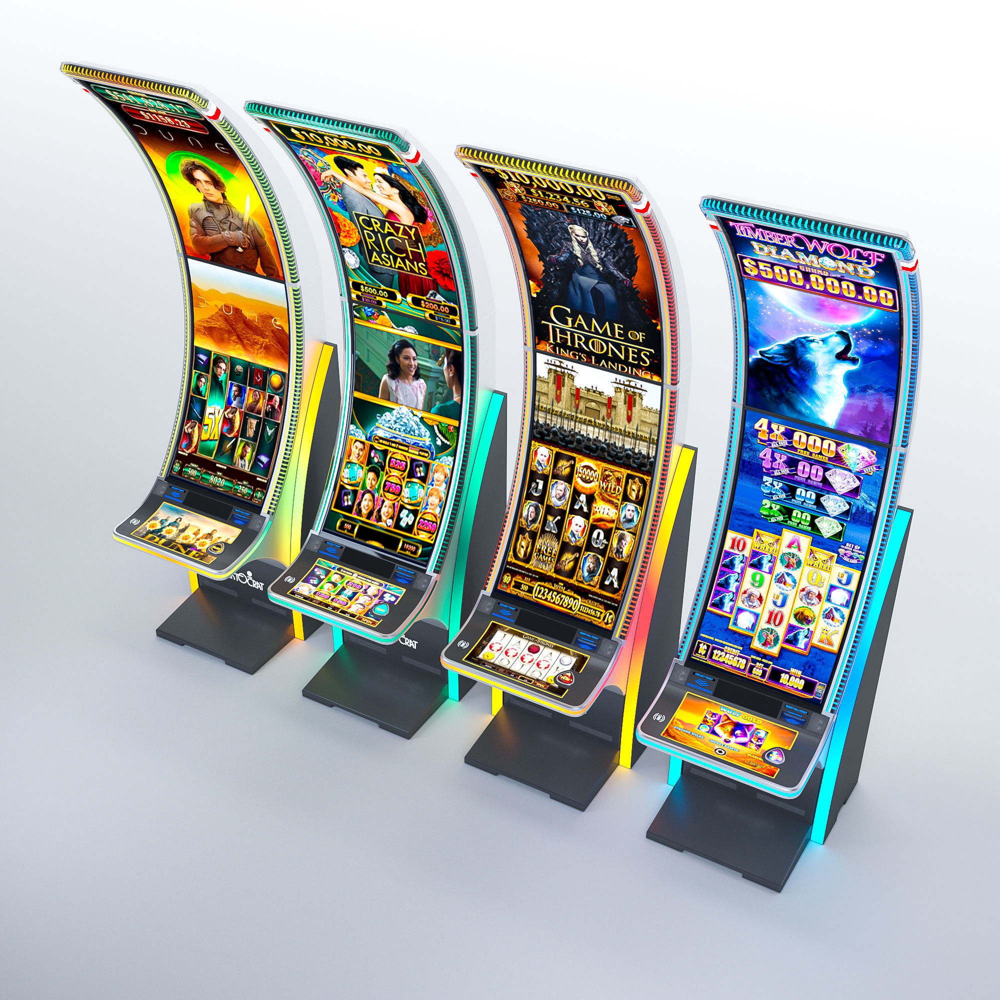 Neptune Double Casino Slot Machine Low-poly 3D model_4