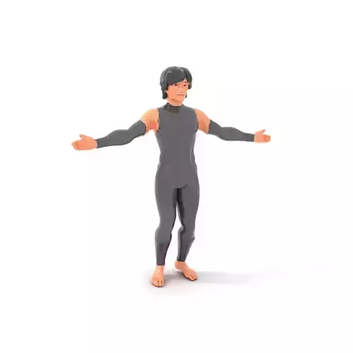 Young Hero D Character Rigged and Animated
