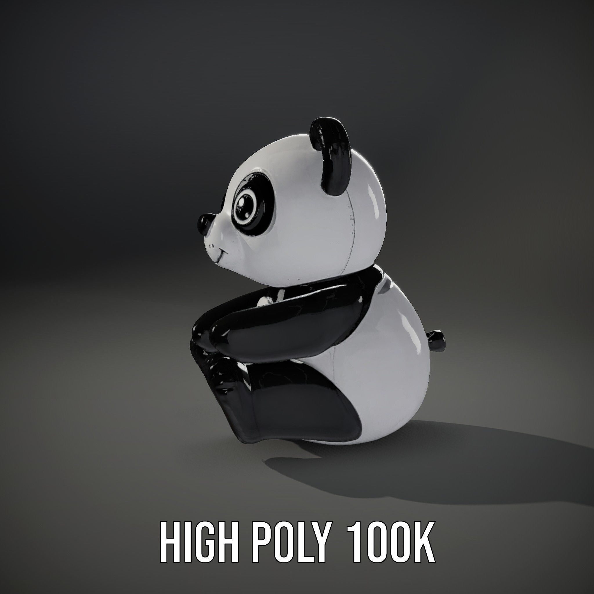 Inflatable Panda Bear Toy Model Pack Low-poly 3D model_10