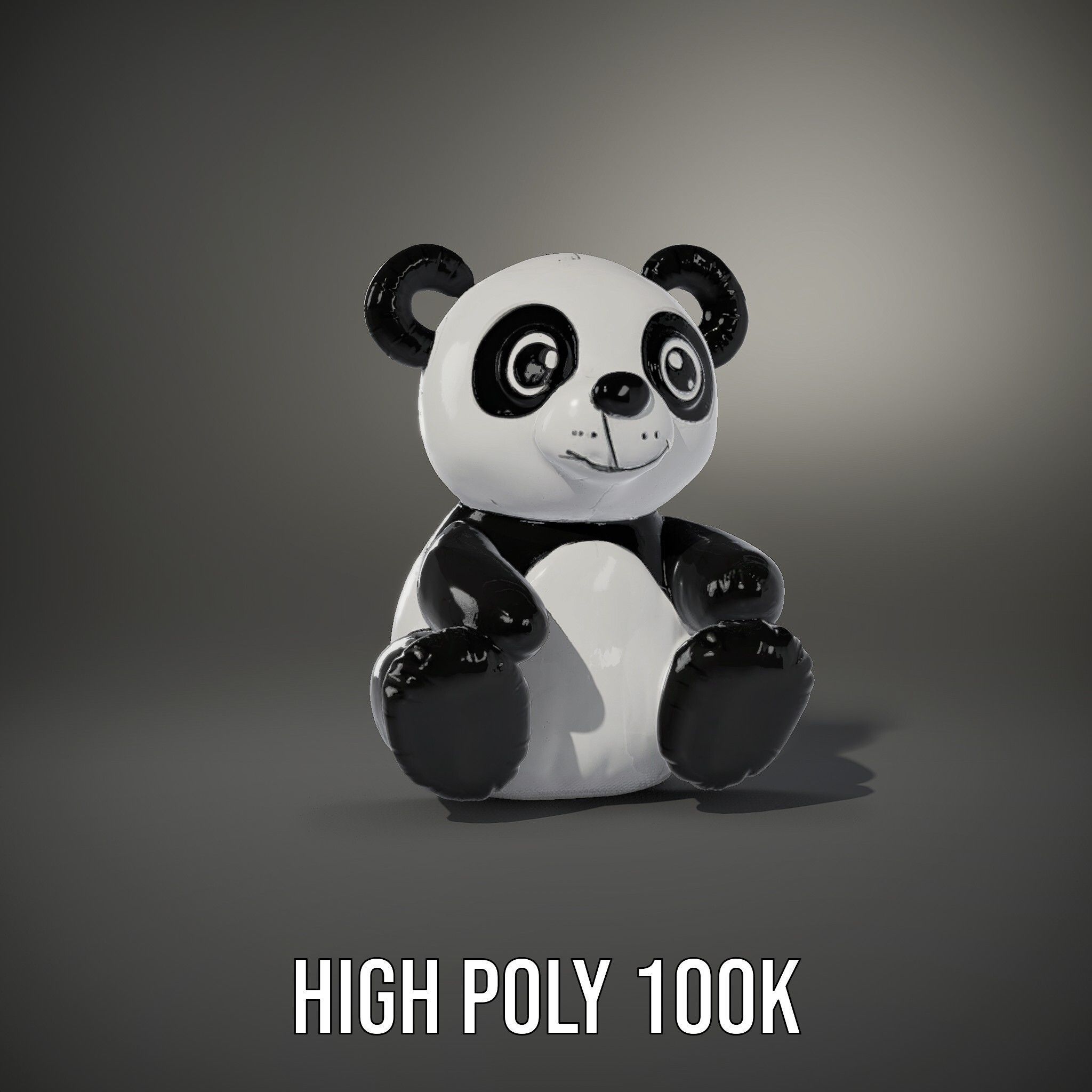 Inflatable Panda Bear Toy Model Pack Low-poly 3D model_8