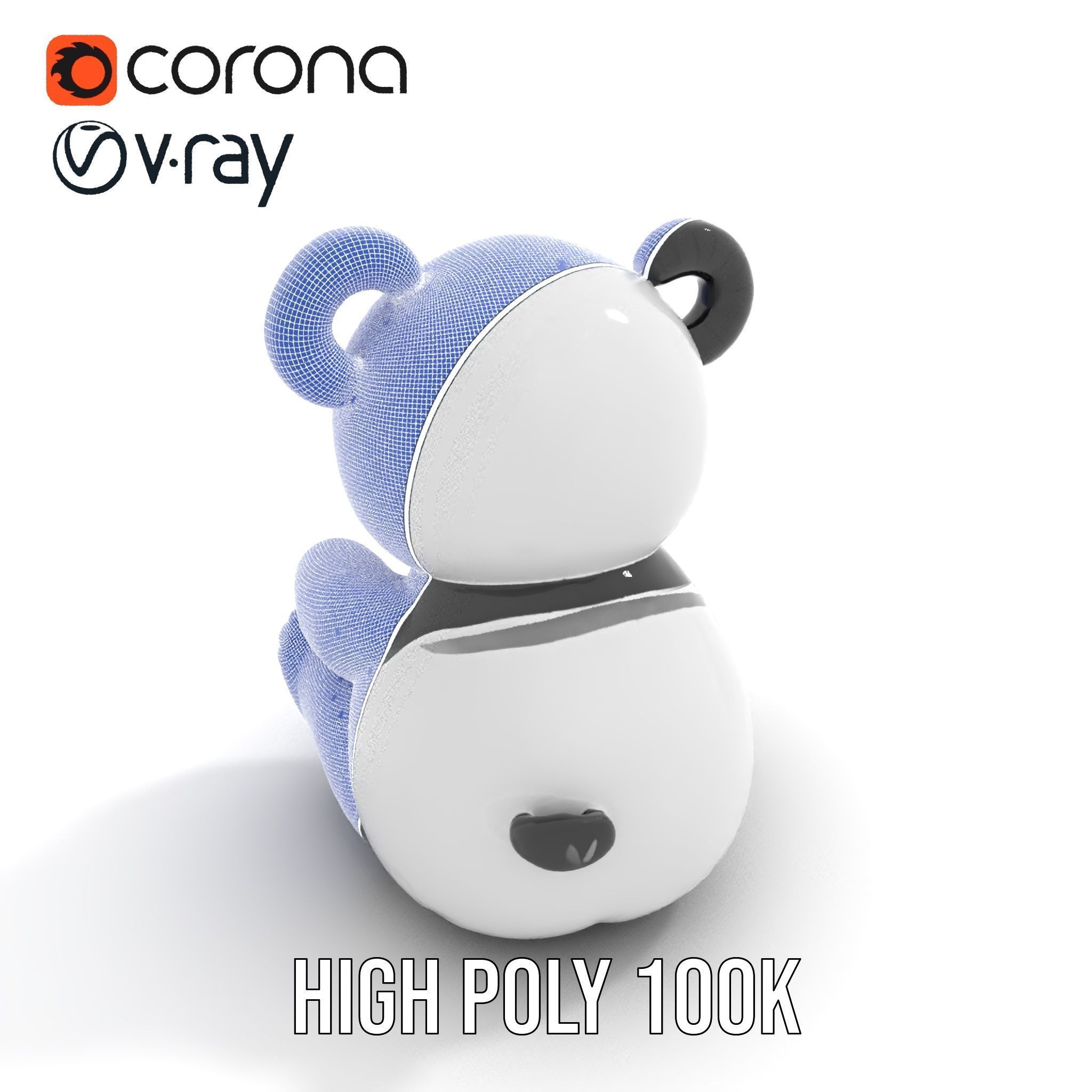 Inflatable Panda Bear Toy Model Pack Low-poly 3D model_32