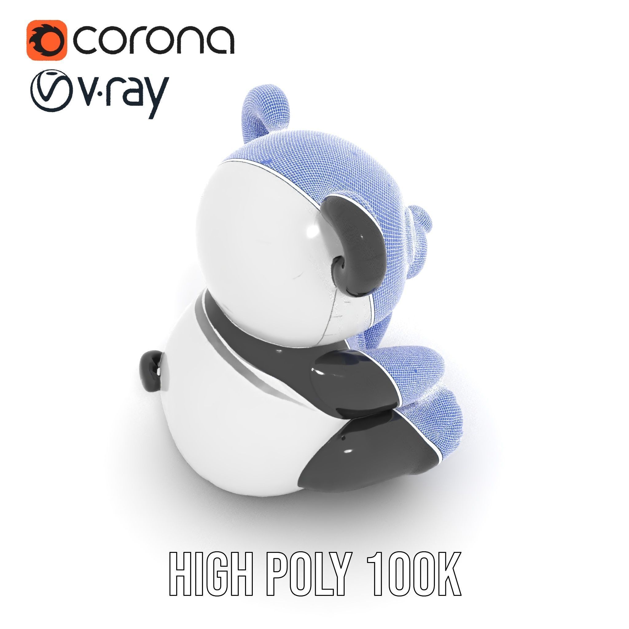 Inflatable Panda Bear Toy Model Pack Low-poly 3D model_23
