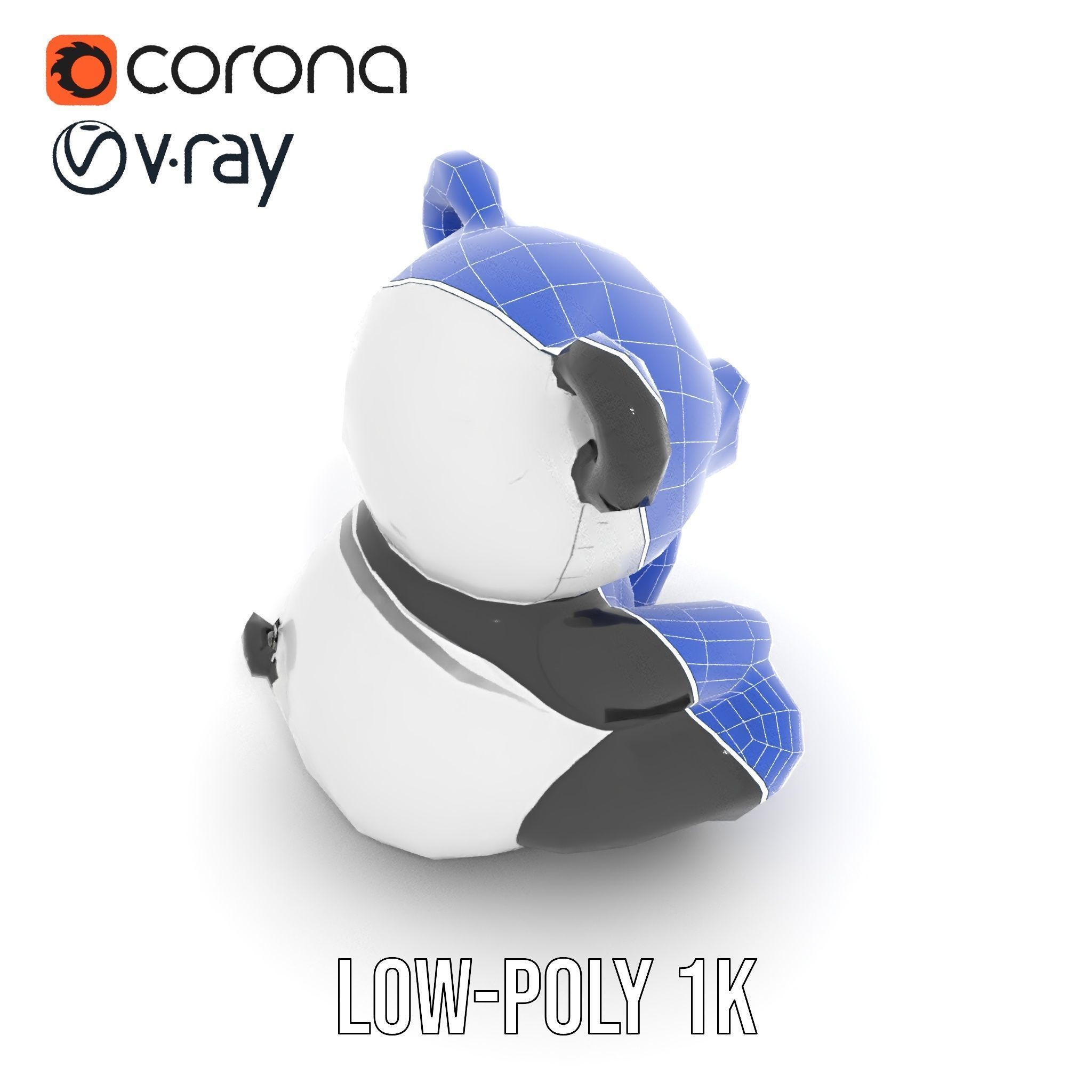Inflatable Panda Bear Toy Model Pack Low-poly 3D model_14