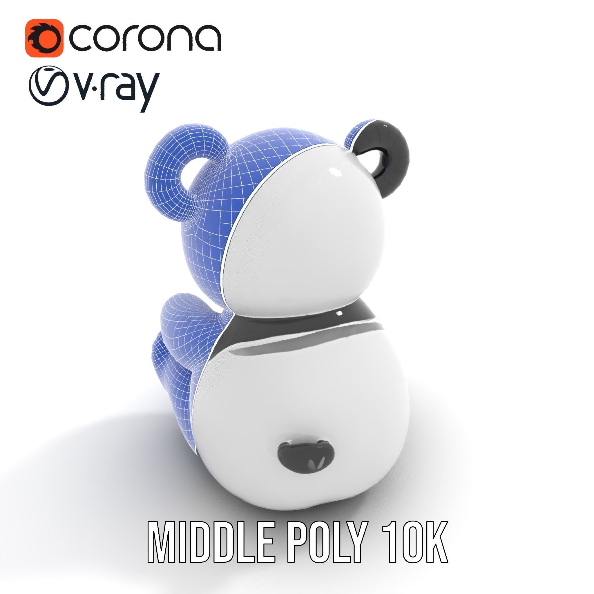 Inflatable Panda Bear Toy Model Pack Low-poly 3D model_24