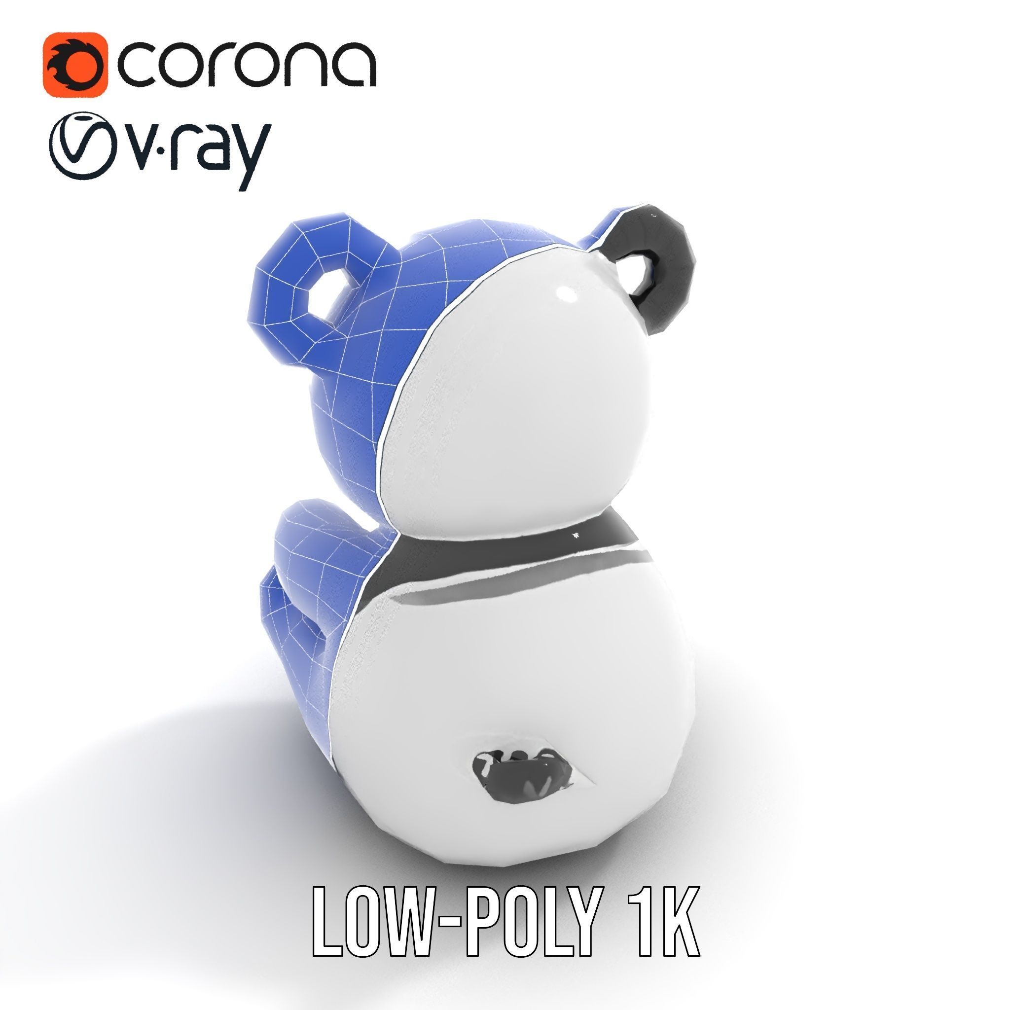 Inflatable Panda Bear Toy Model Pack Low-poly 3D model_25