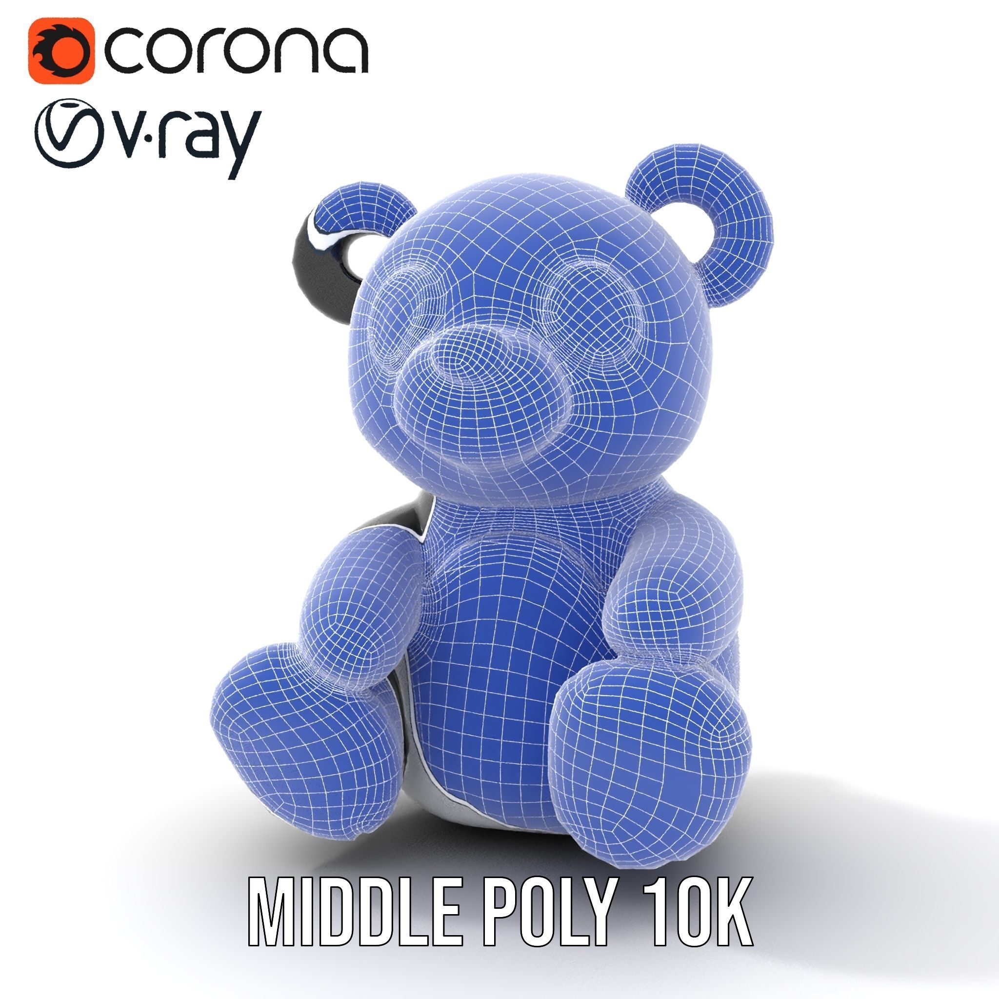 Inflatable Panda Bear Toy Model Pack Low-poly 3D model_27