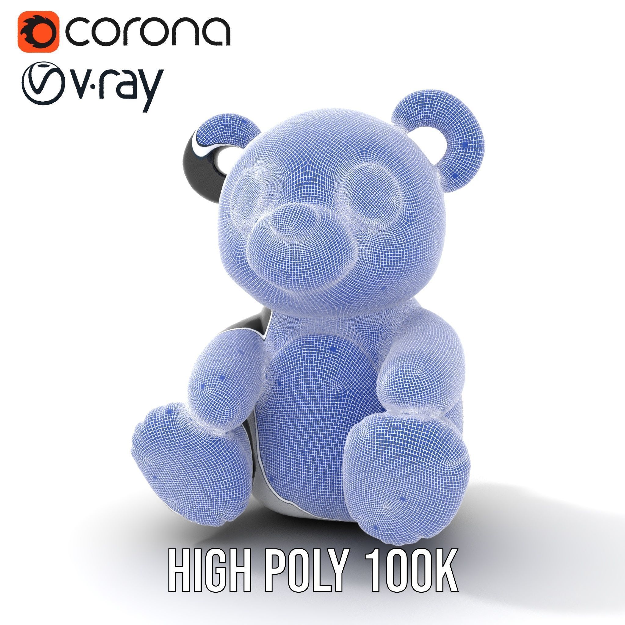 Inflatable Panda Bear Toy Model Pack Low-poly 3D model_34