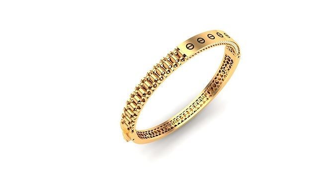 Bracelet and ring Combo - Geometric Engraved Style 3D print model