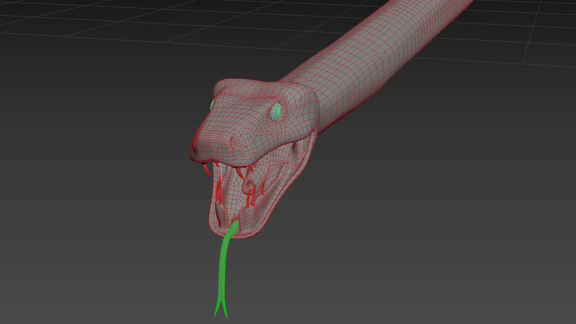 Green Emerald Boa Snake Shape 3D model_6